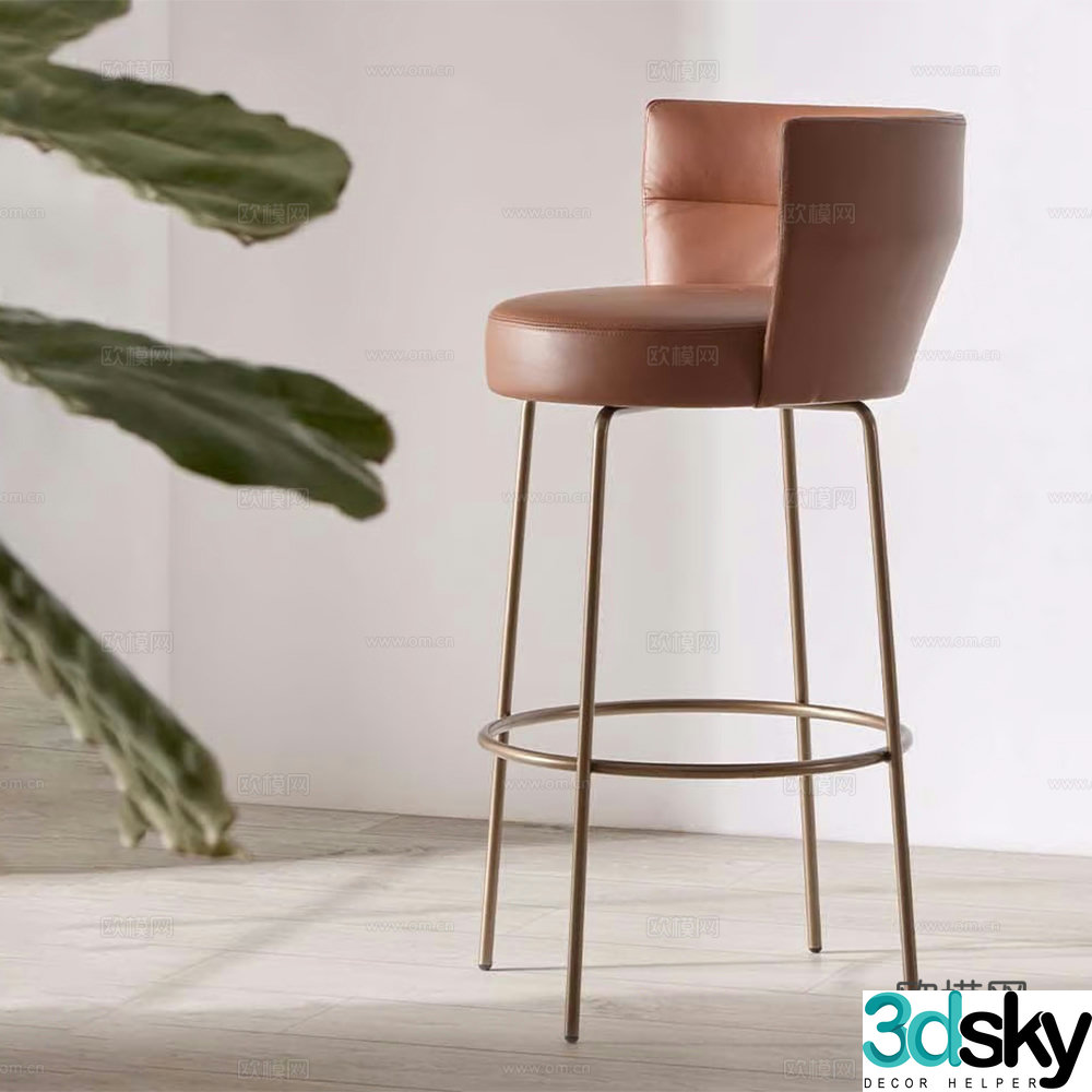 CPRN HOMOOD Modern Simple Chair Bar Stool 3D model