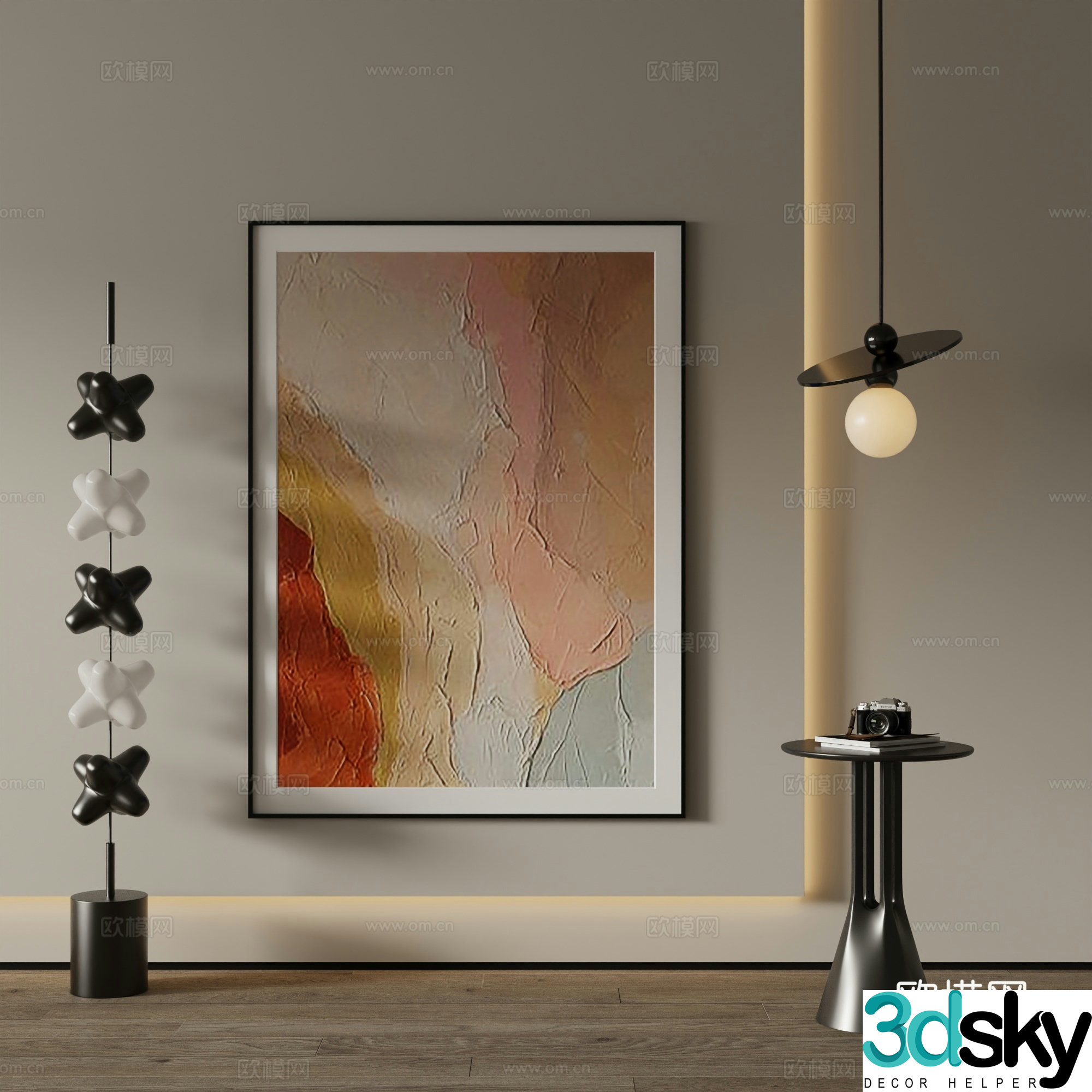 Modern Art Painting Decorative Painting 3D Model