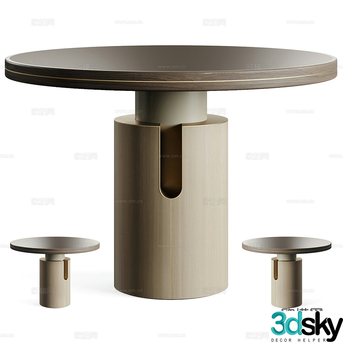 New Chinese Round Dining Table 3D Model
