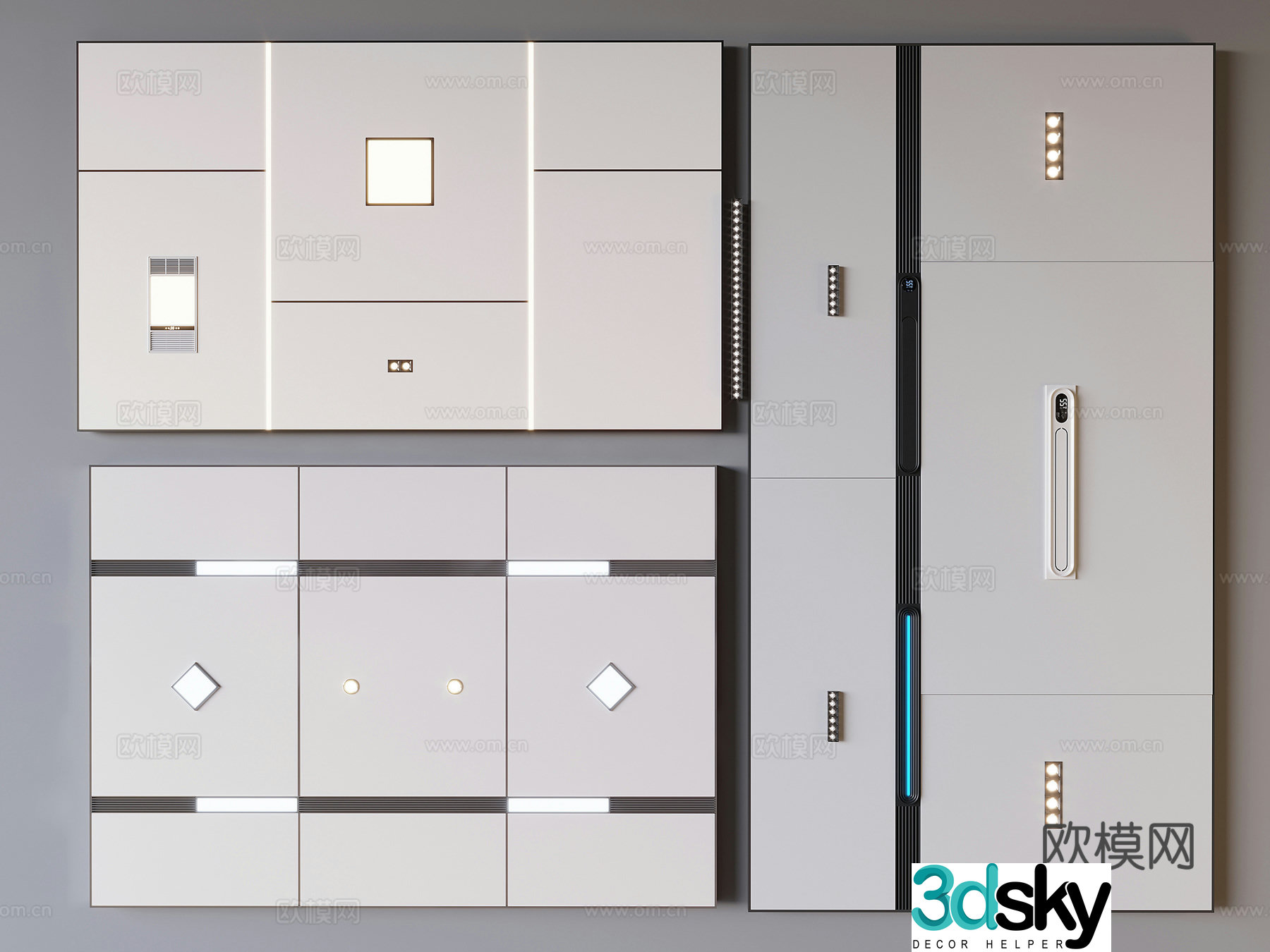 Integrated ceiling honeycomb panel aluminum buckle panel heater integrated bathroom heater 3D model
