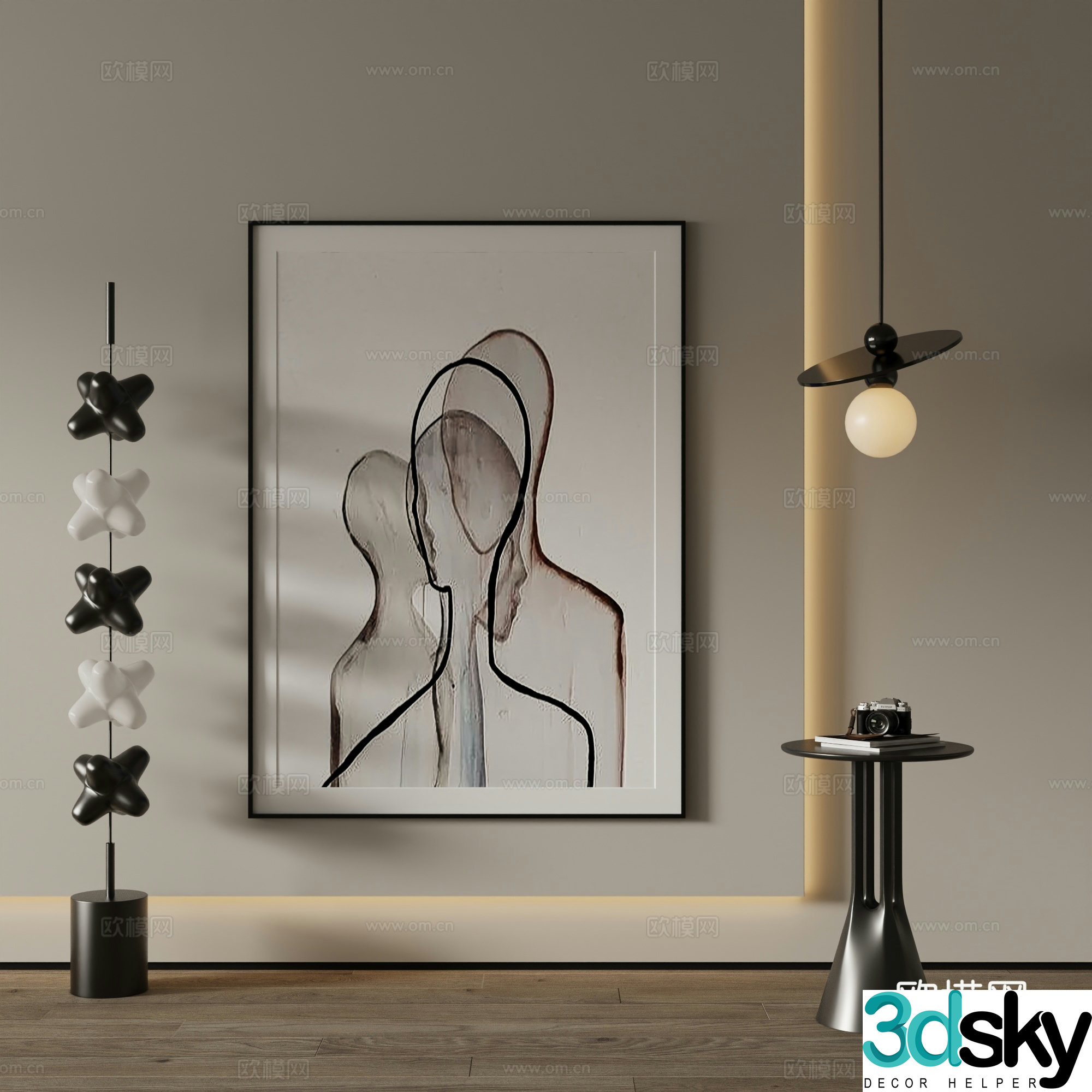 Modern Art Painting Decorative Painting 3D Model