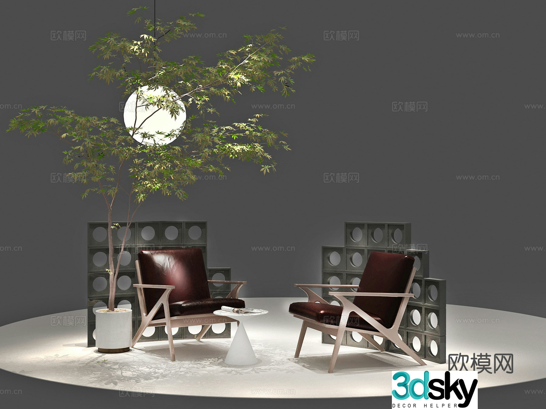 Modern leisure chair armchair exhibition chair 3d model