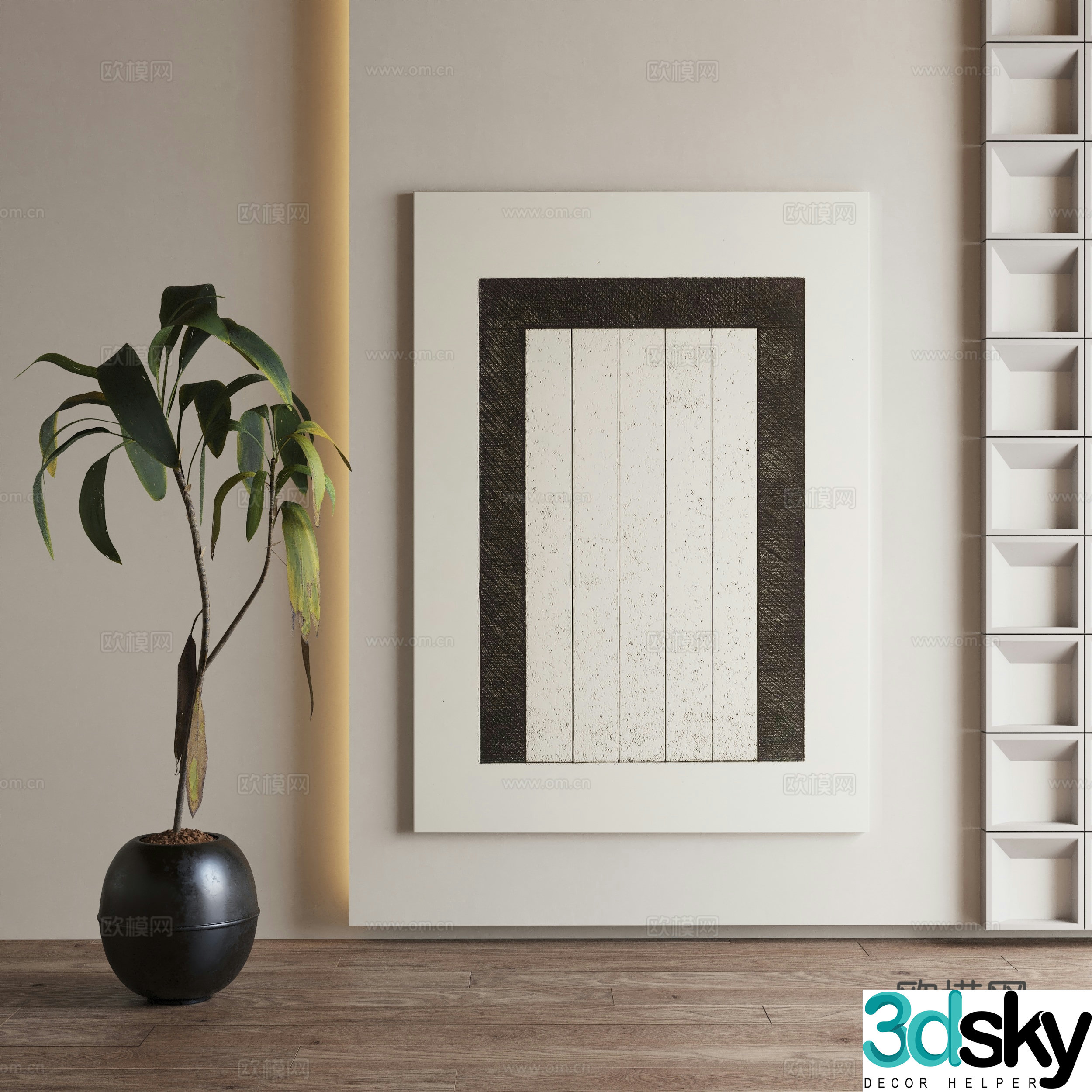 Modern Art Painting Decorative Painting 3D Model