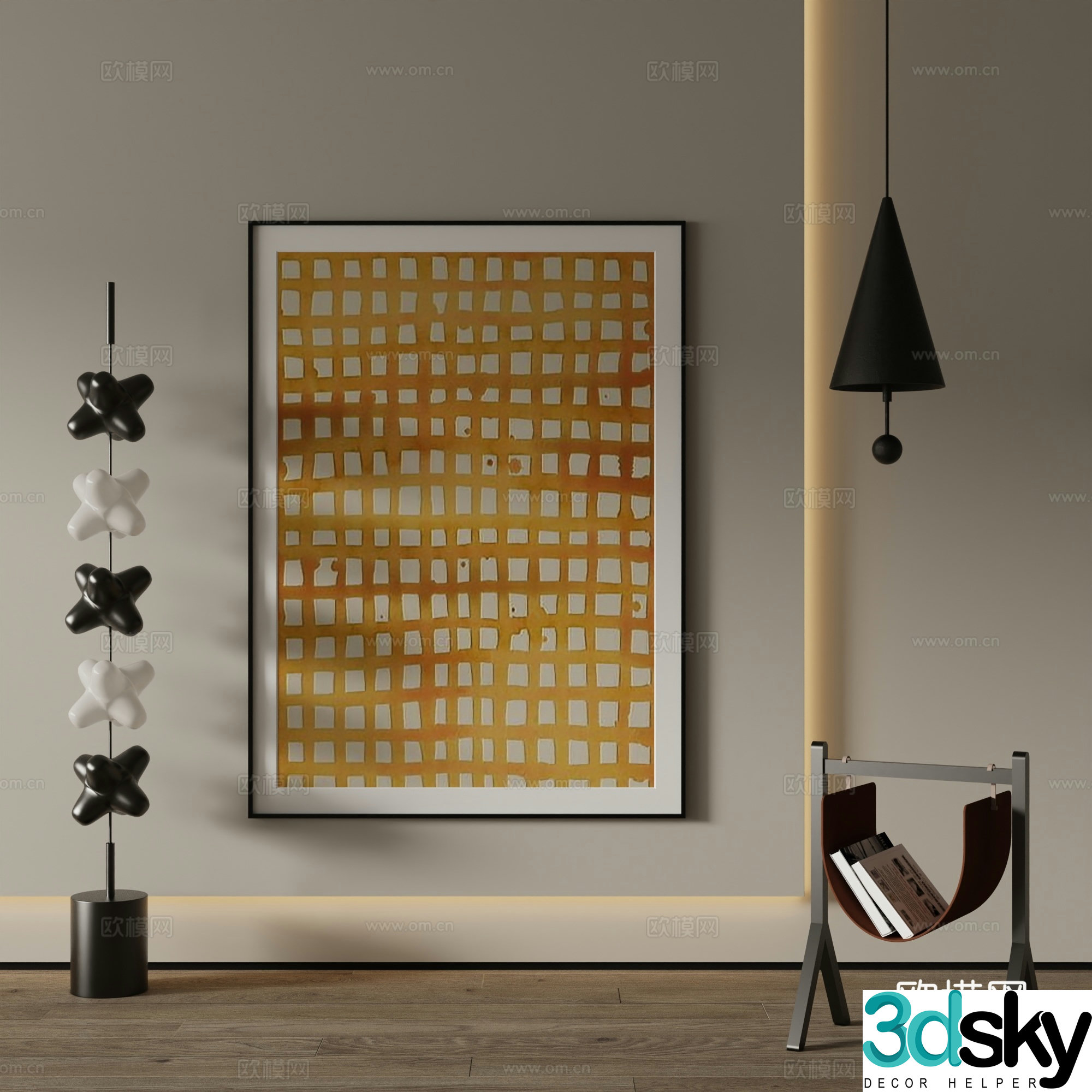 Modern Art Painting Decorative Painting 3D Model