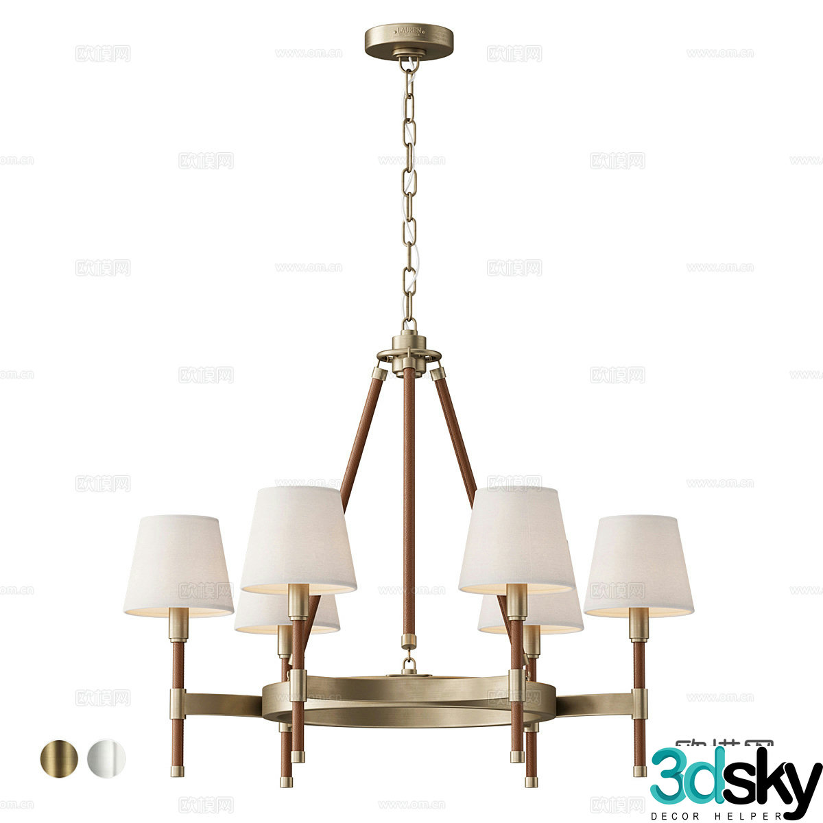 American Craft Chandelier Multi-head Chandelier 3D Model