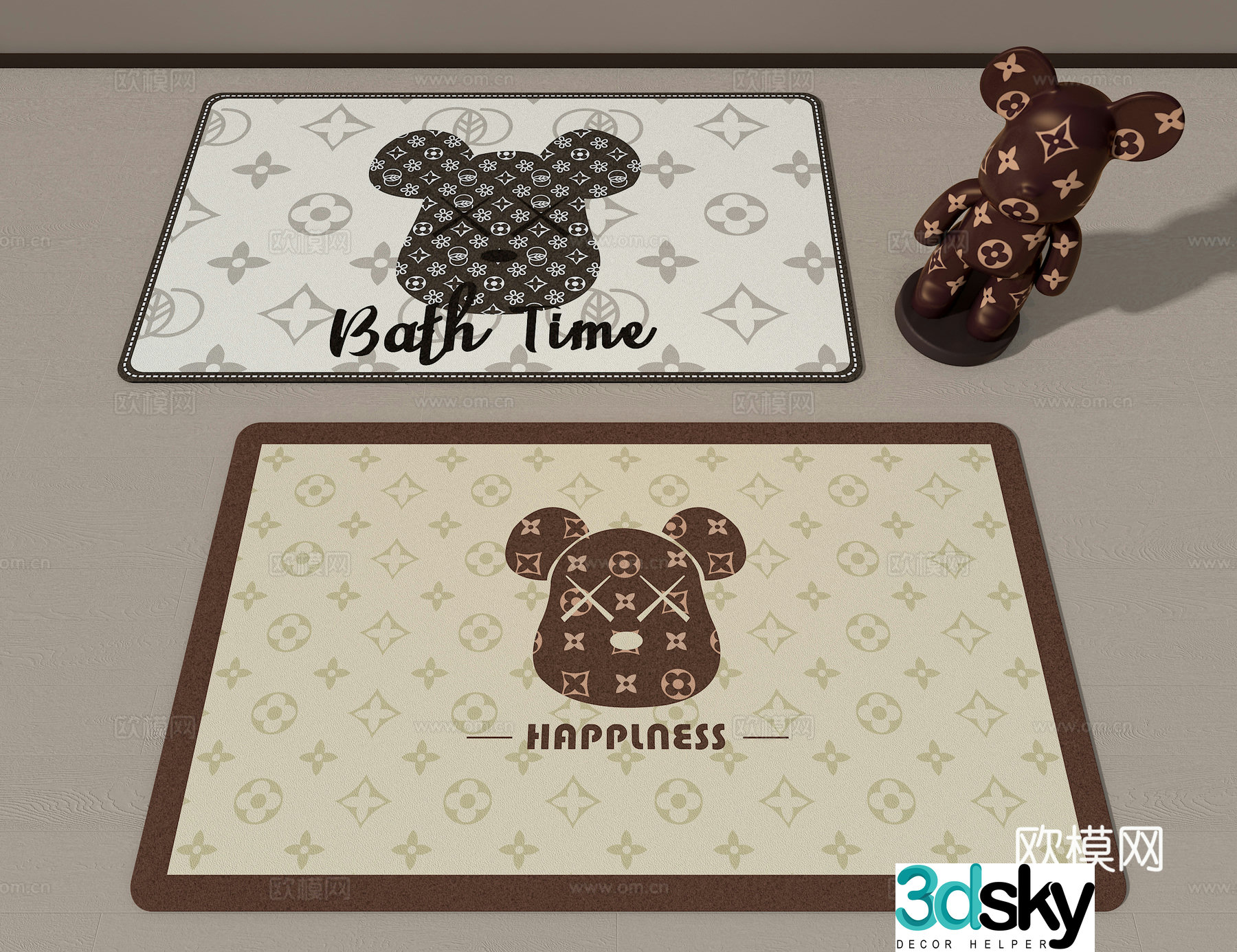 Light luxury carpet Violent bear carpet Children’s carpet 3d model