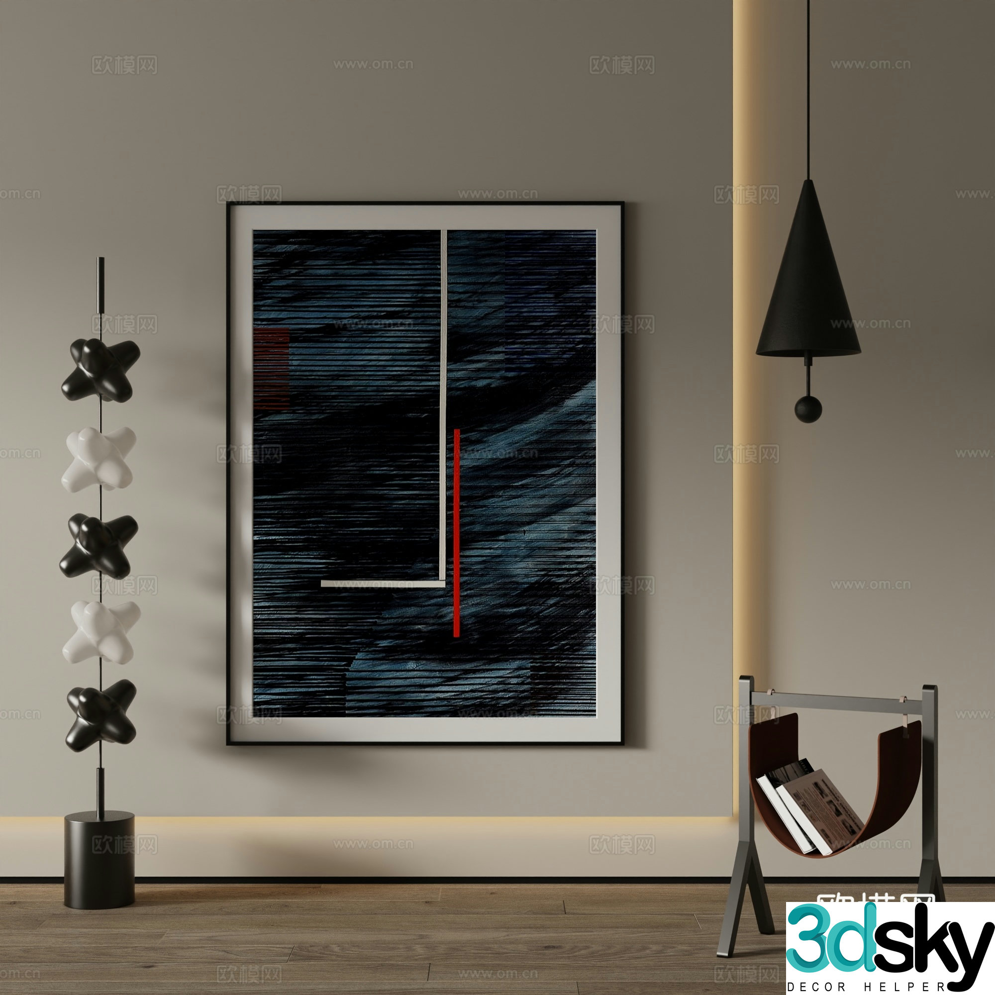 Modern Art Painting Decorative Painting 3D Model