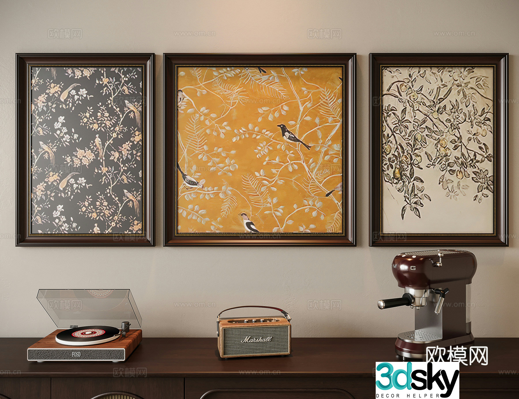 American Combination Painting Decorative Painting 3D Model