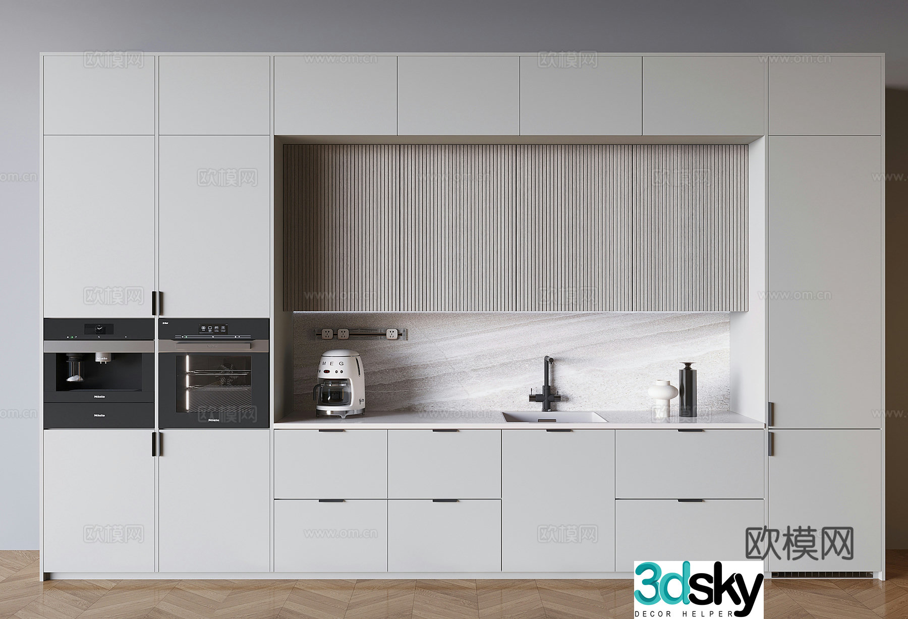 Modern all-in-one sideboard 3D model