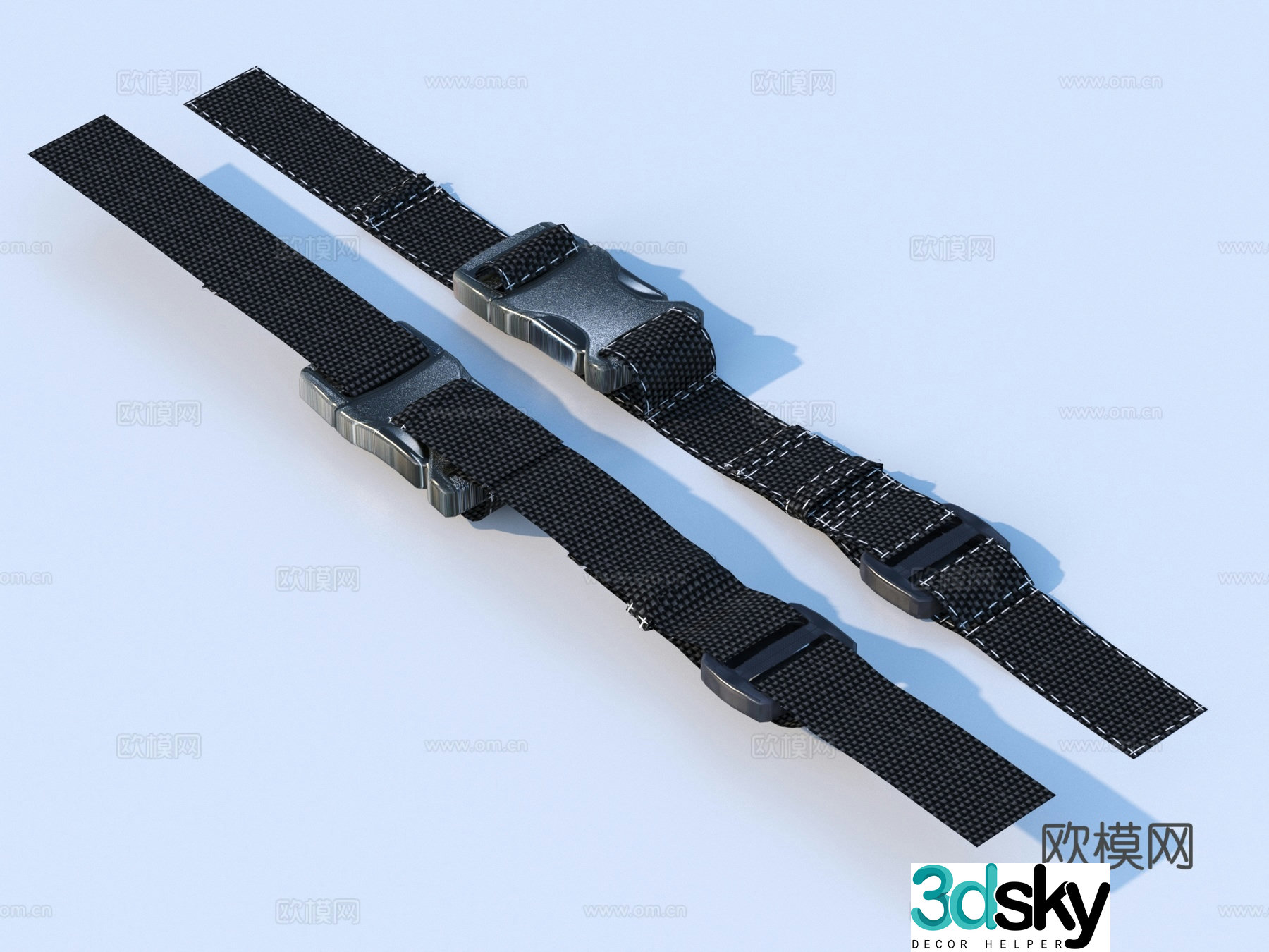 Belt knot lock safety buckle 3D model