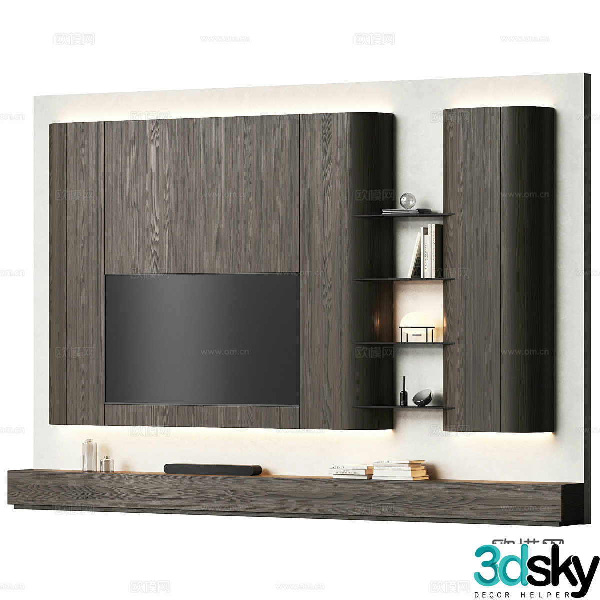 New Chinese TV background wall full of TV wall 3d model