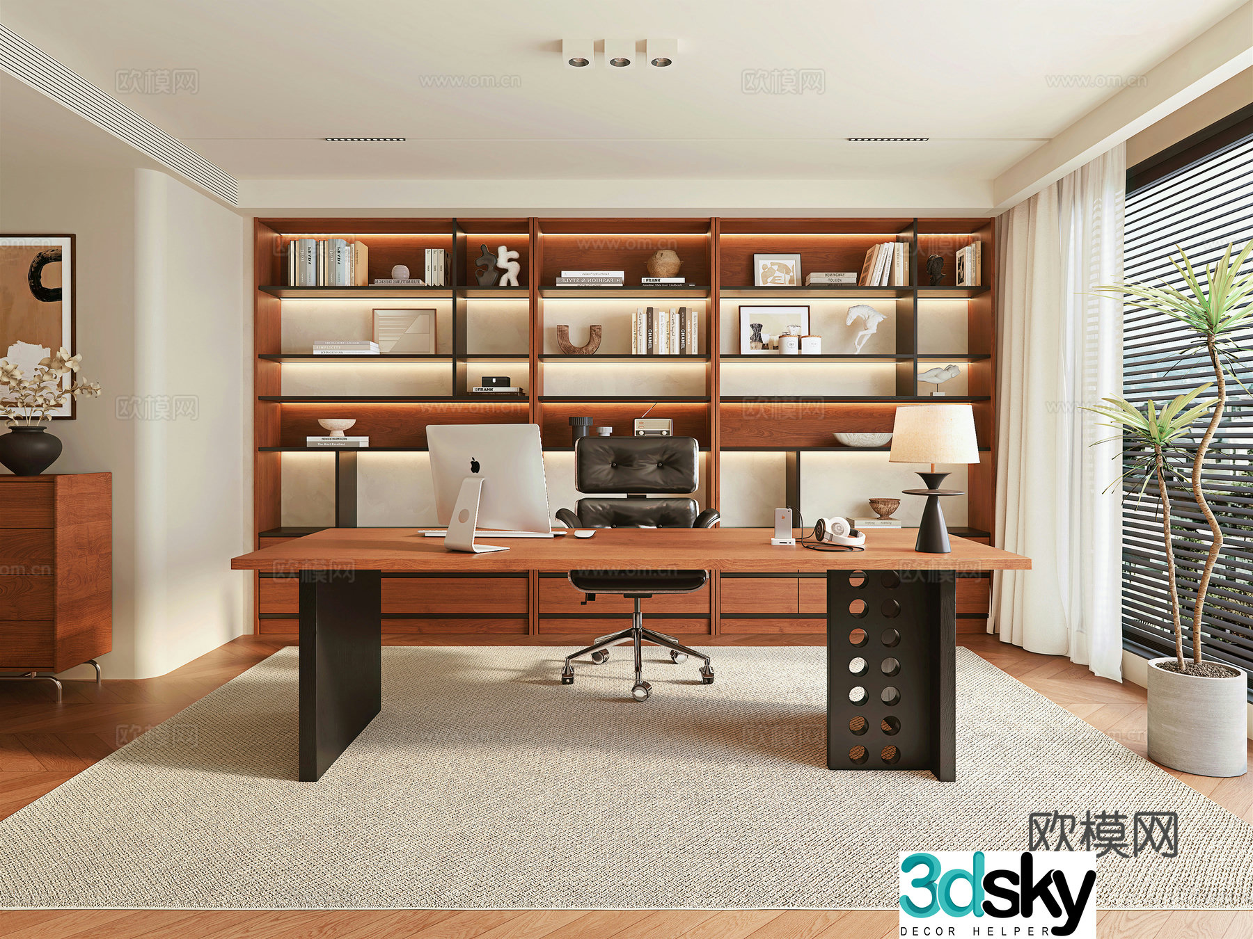 Middle-aged study room 3D model