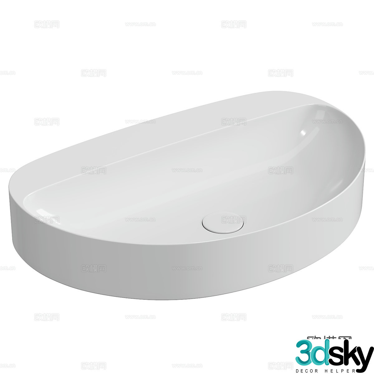 Modern ceramic basin 3d model