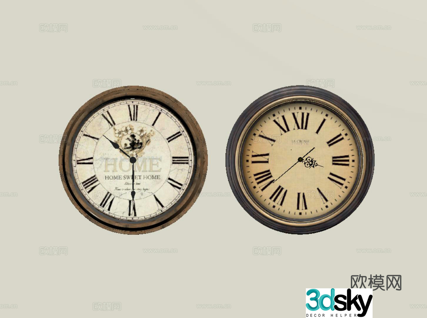 American retro clock wall clock wall clock wall clock 3d model