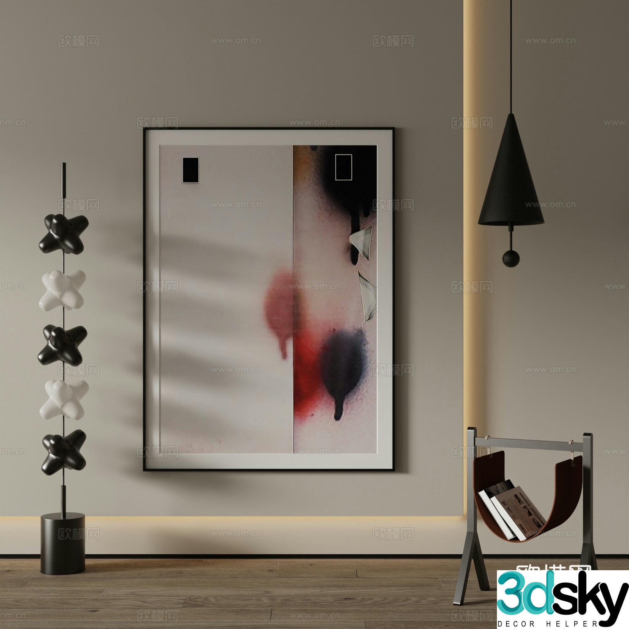 Modern Art Painting Decorative Painting 3D Model