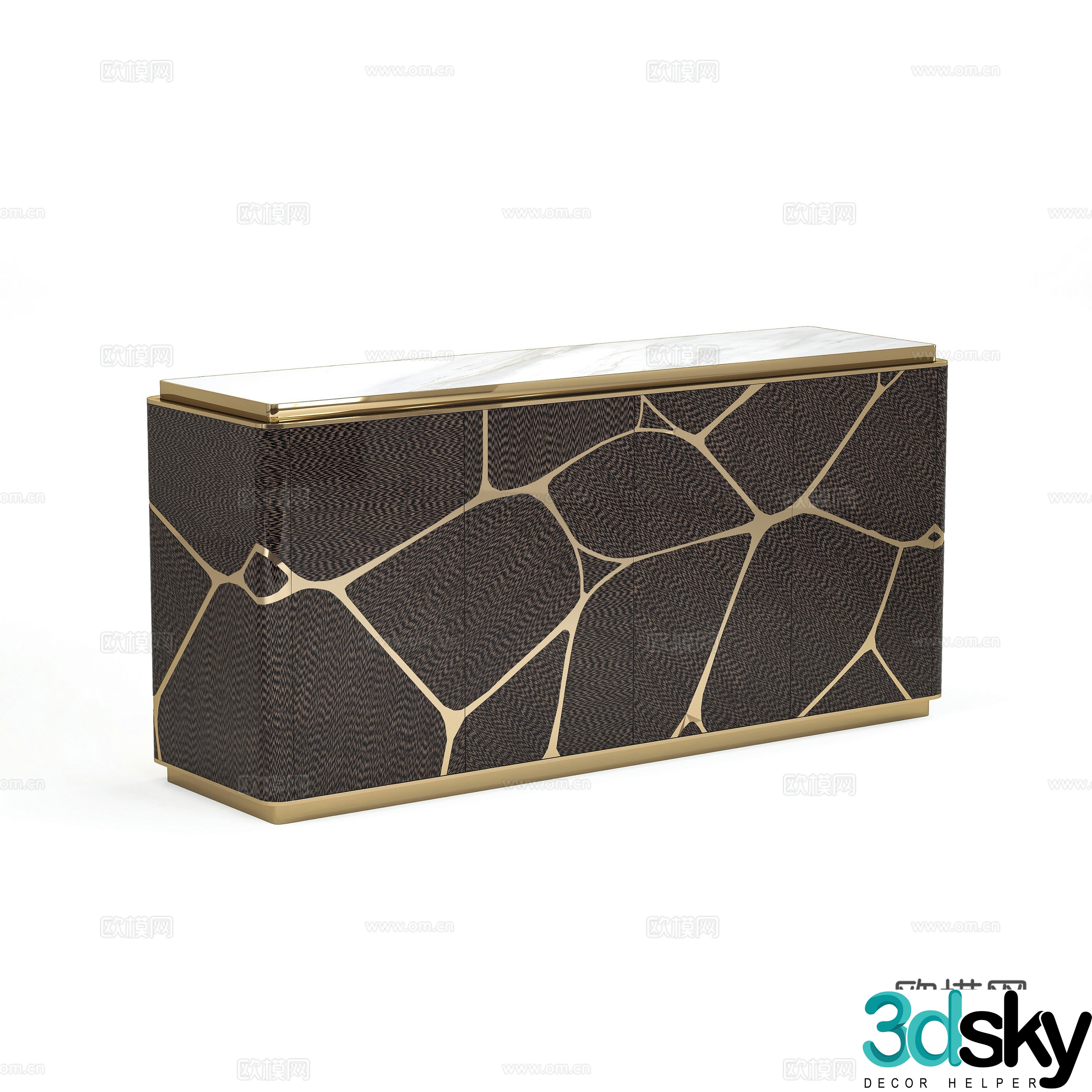 Light luxury side cabinet 3D model of entrance cabinet