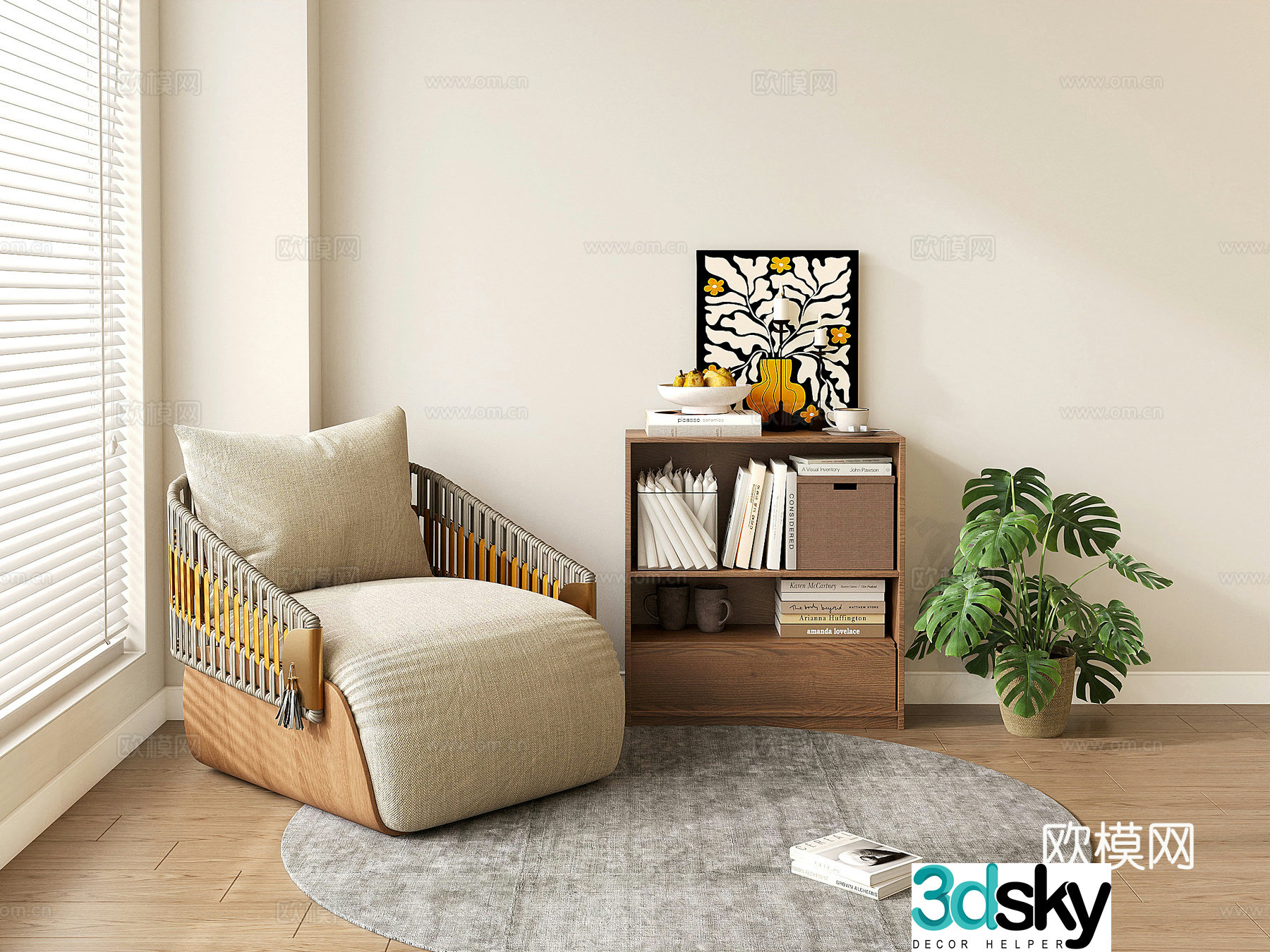 Middle-aged sofa chair casual sofa 3d model