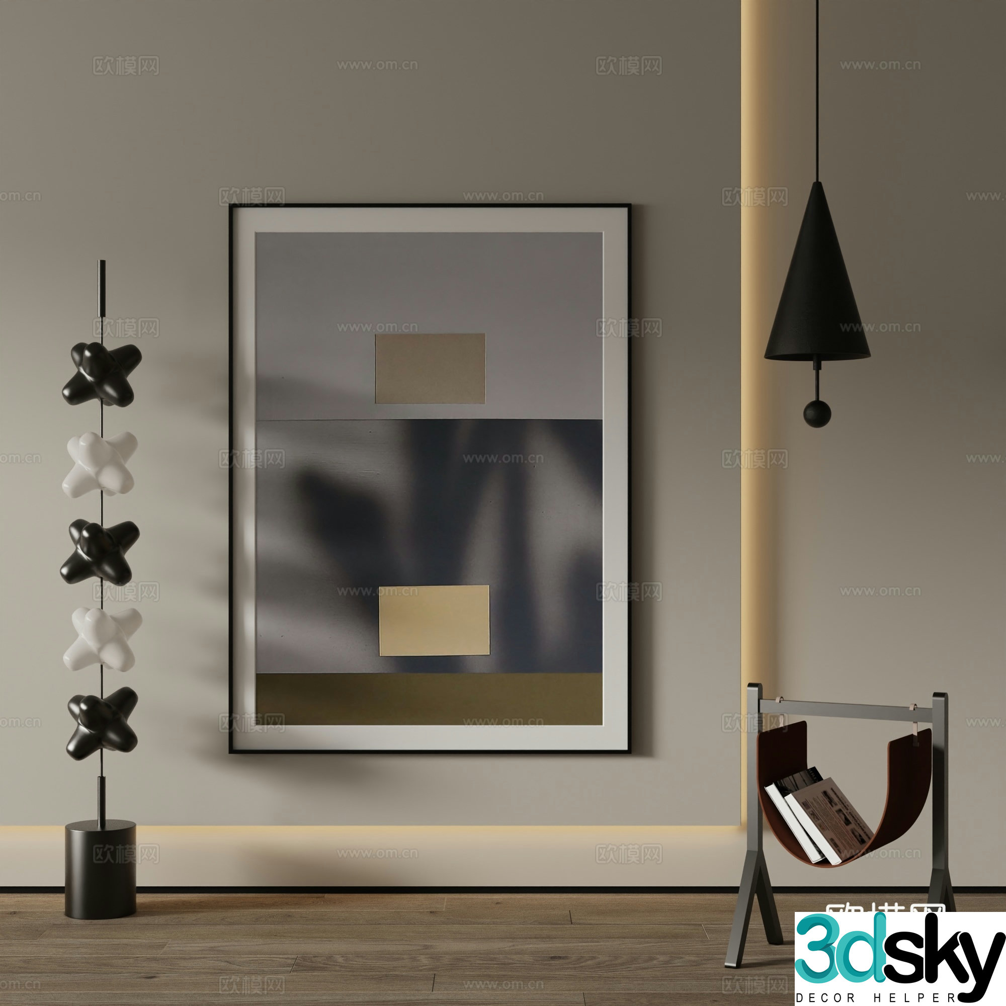 Modern Art Painting Decorative Painting 3D Model