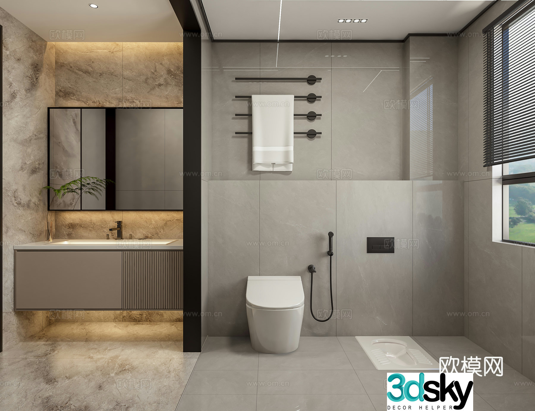 Modern bathroom bathroom 3d model