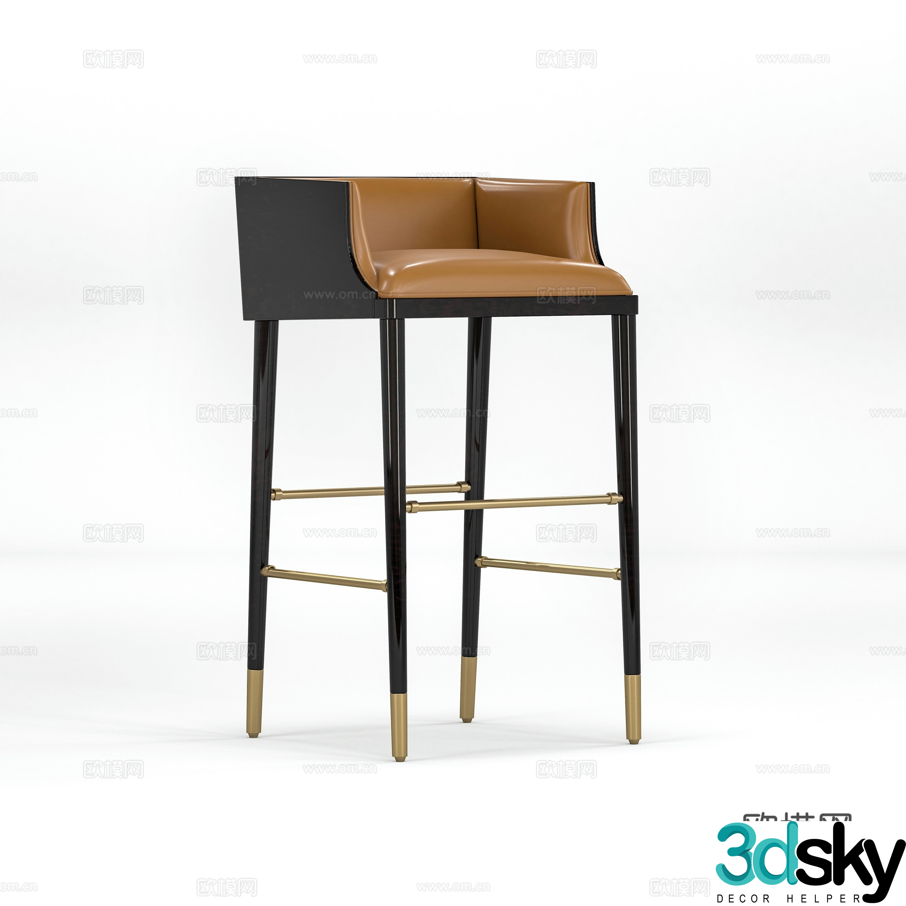 Light luxury bar stool bar stool 3d model