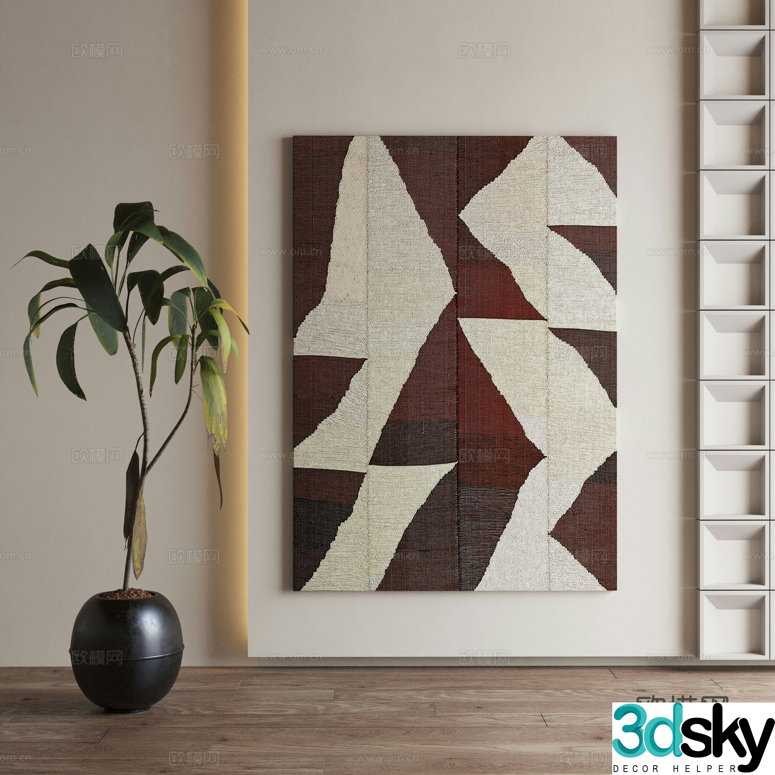 Modern Art Painting Decorative Painting 3D Model