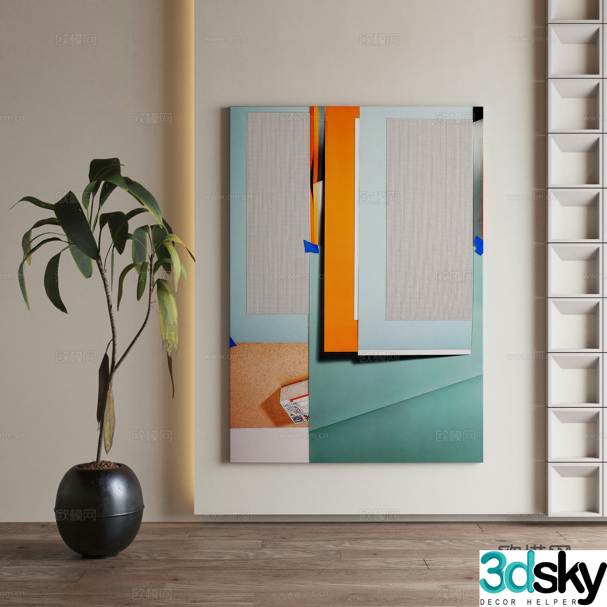 Modern Art Painting Decorative Painting 3D Model