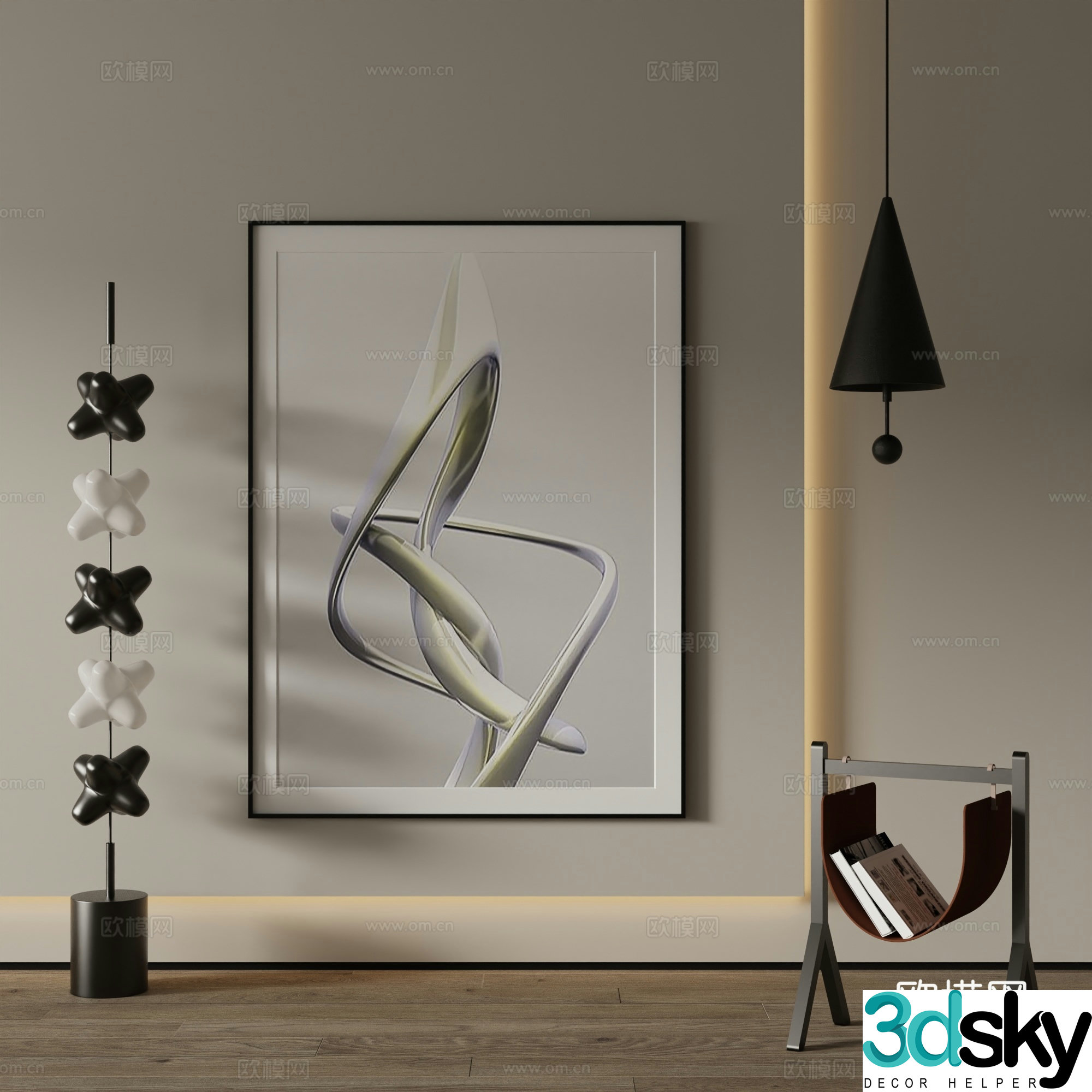 Modern Art Painting Decorative Painting 3D Model