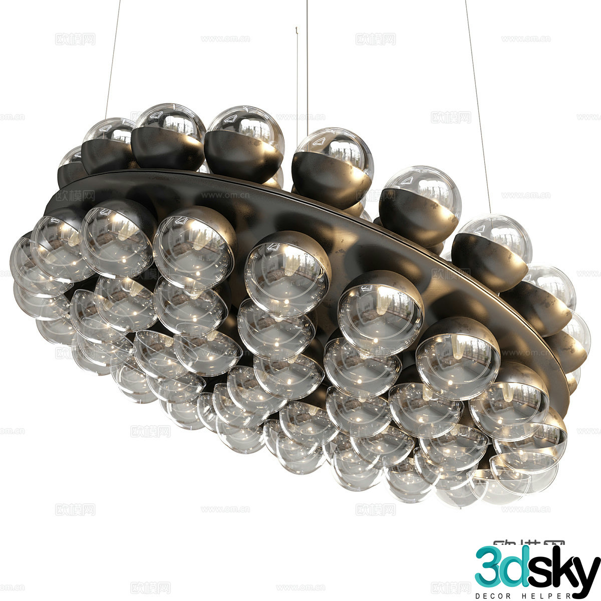 Modern spherical chandeliers decorative chandeliers 3d model