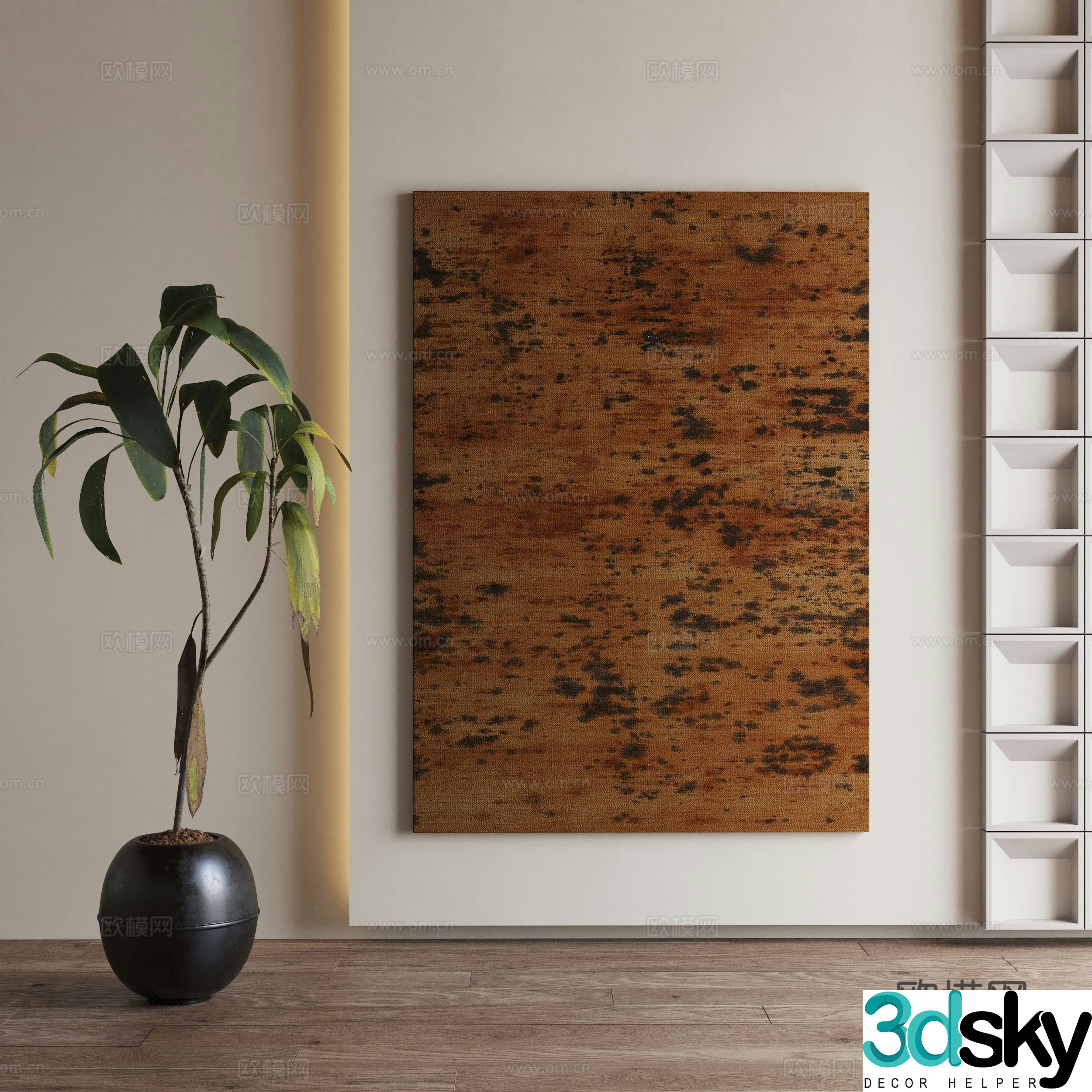 Modern Art Painting Decorative Painting 3D Model