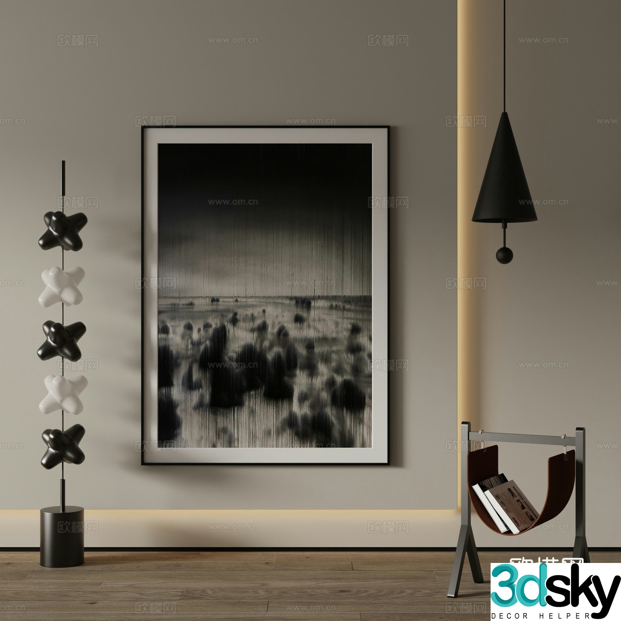 Modern Art Painting Decorative Painting 3D Model