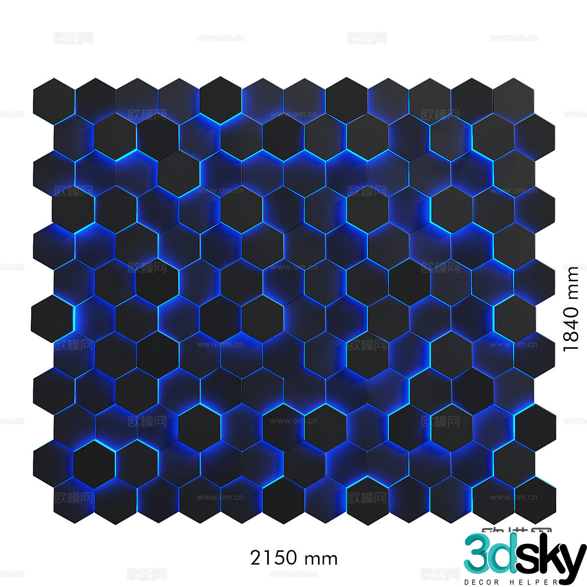 Modern technology honeycomb decorative lamp 3d model