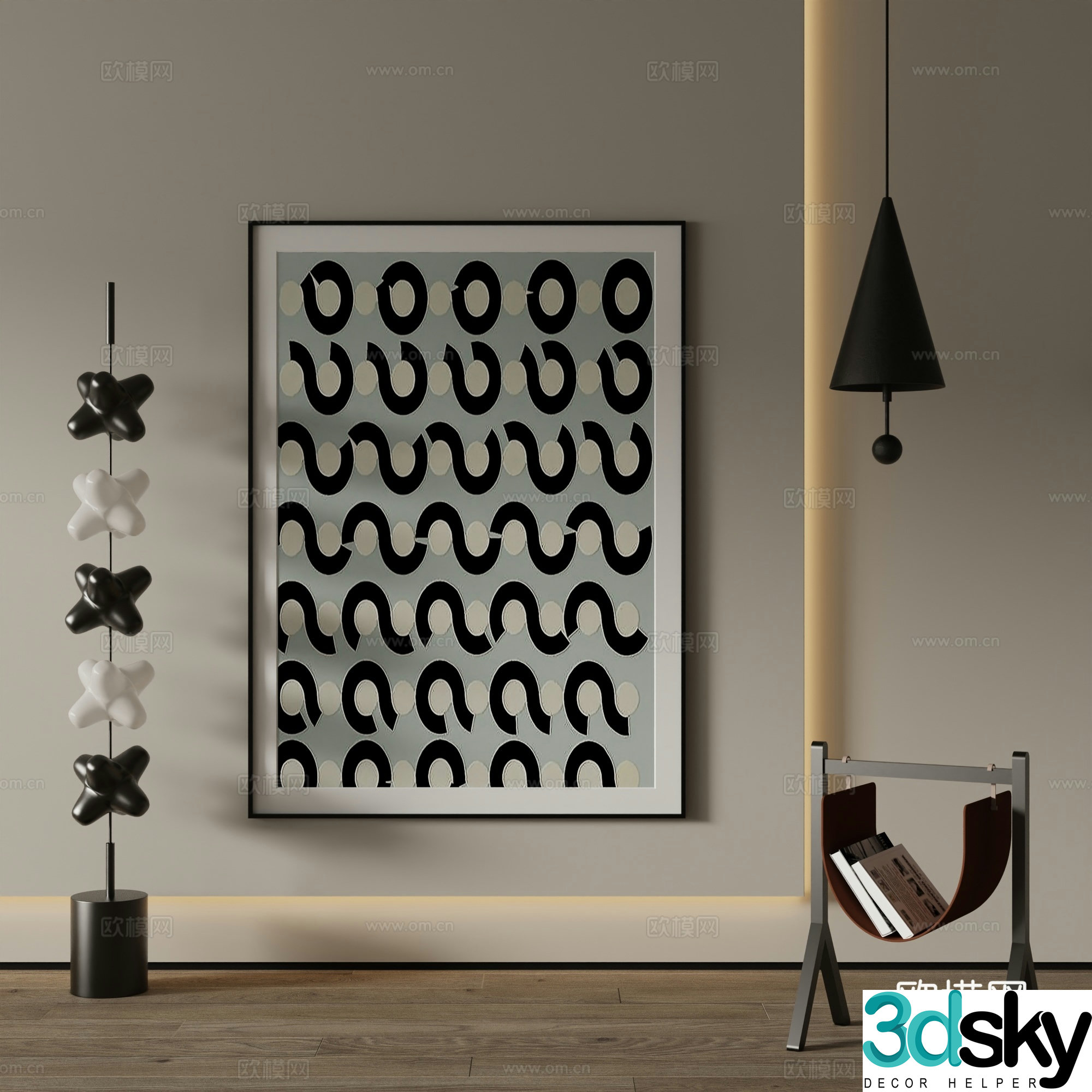 Modern Art Painting Decorative Painting 3D Model