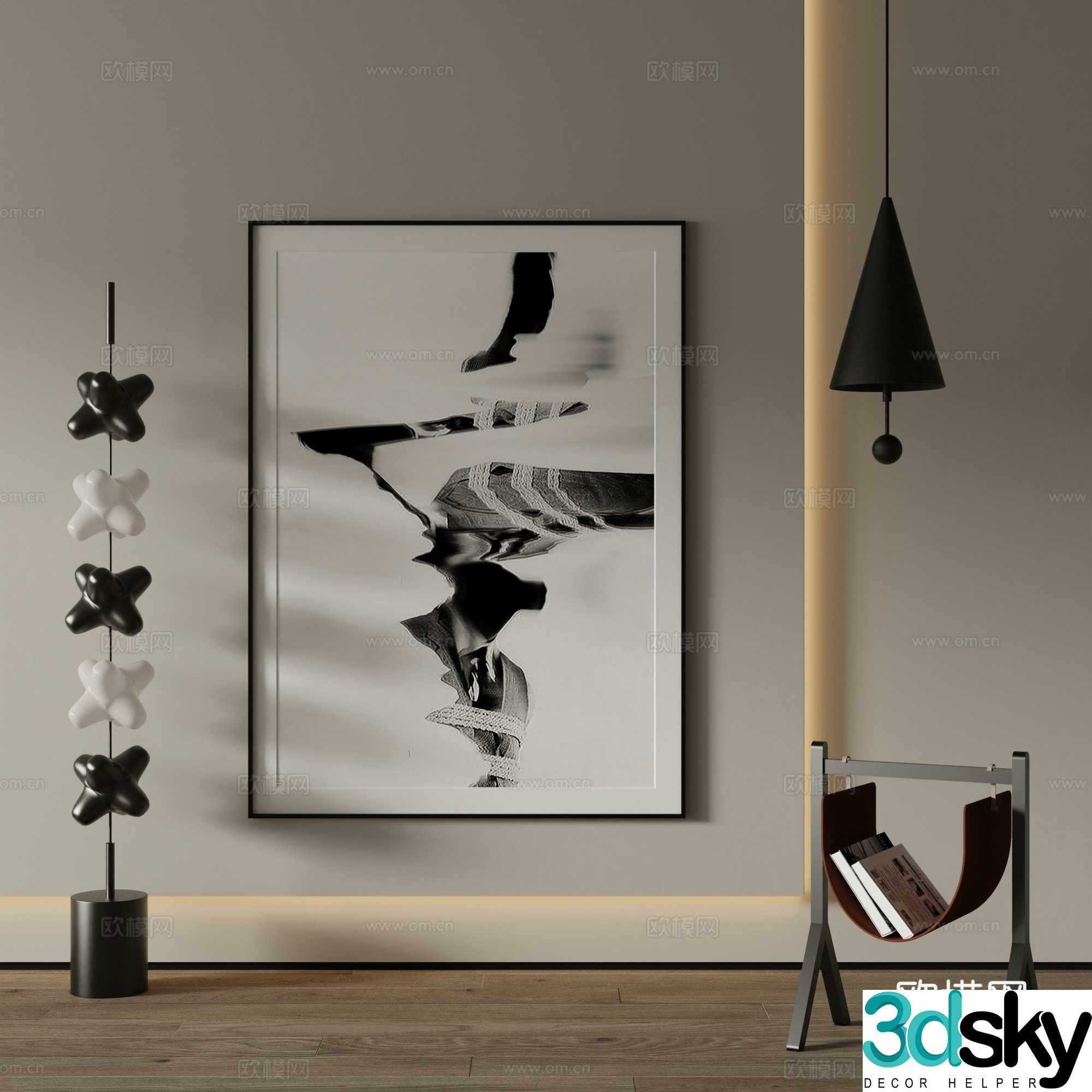Modern Art Painting Decorative Painting 3D Model