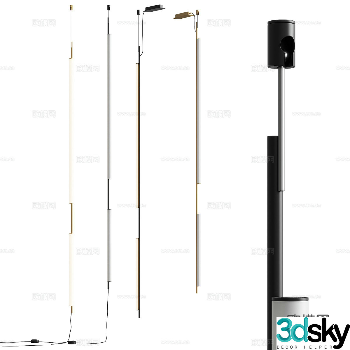 Modern floor lamp hanging lamp 3d model