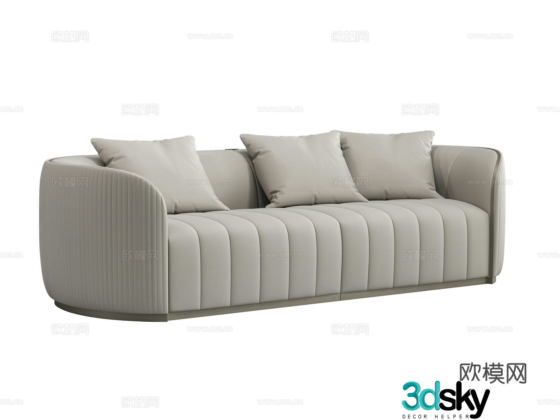 Light luxury multi-person sofa 3D model