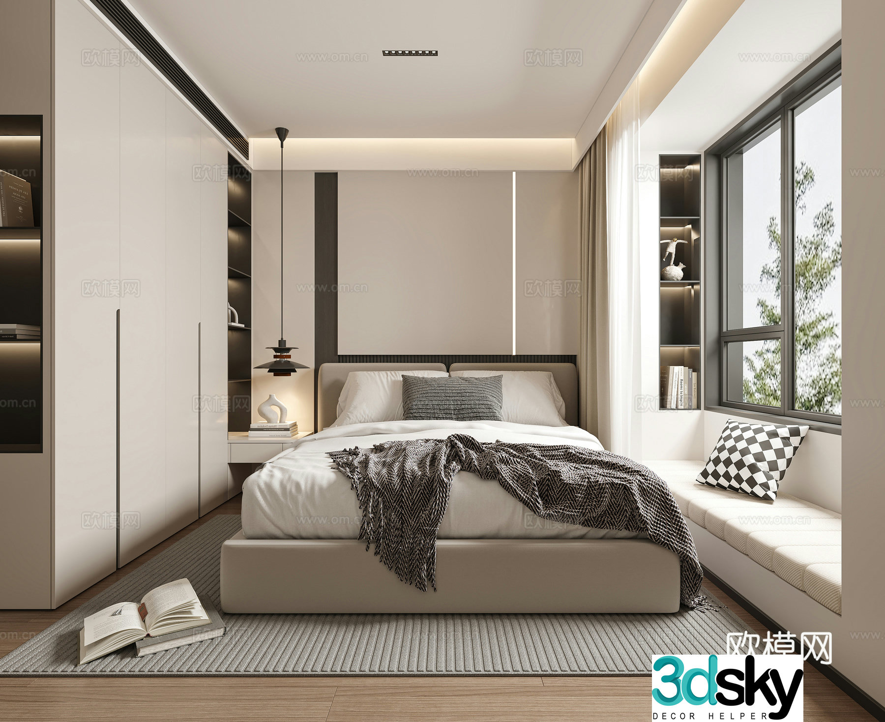 Modern bedroom second bedroom 3d model