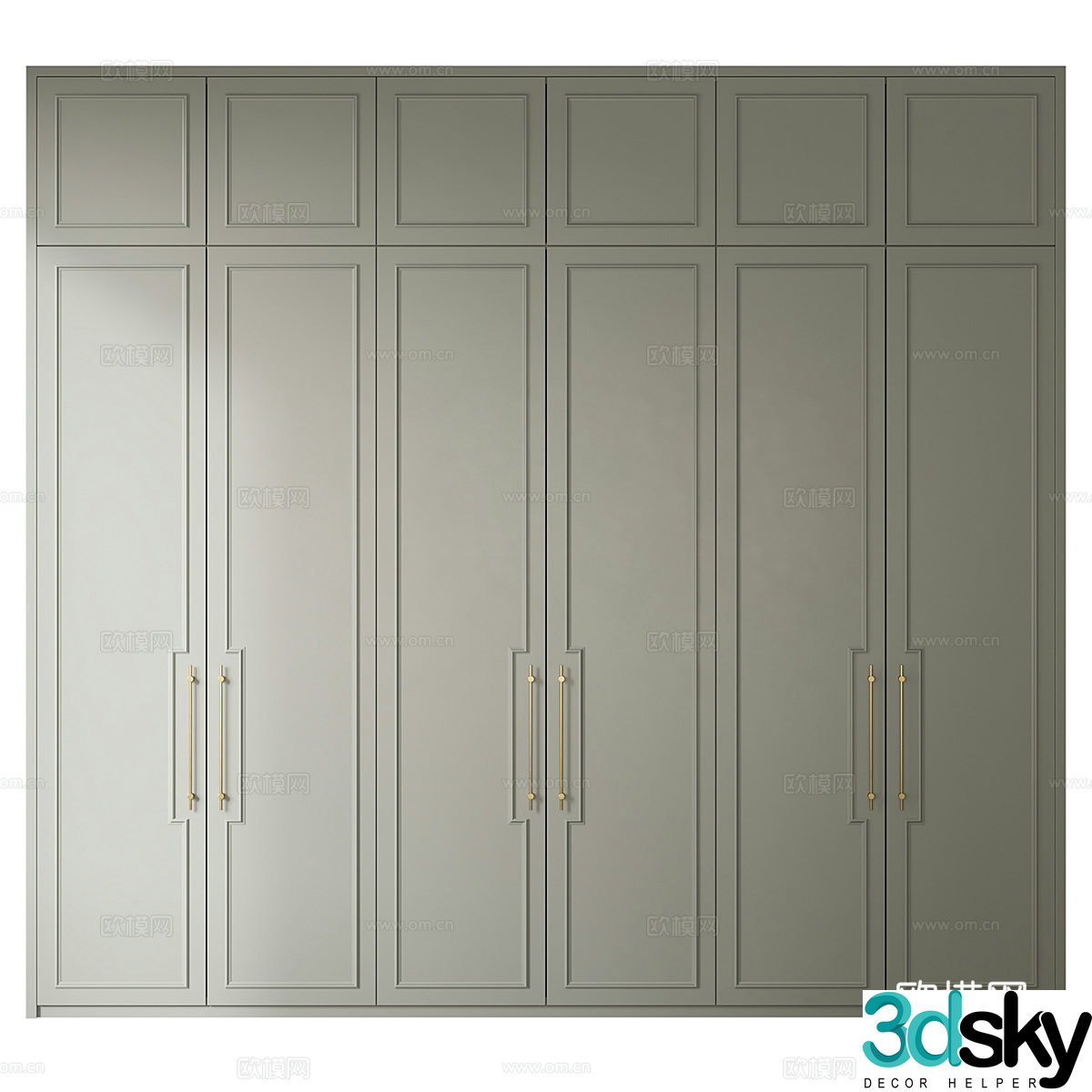 New Chinese custom wardrobe top cabinet 3D model