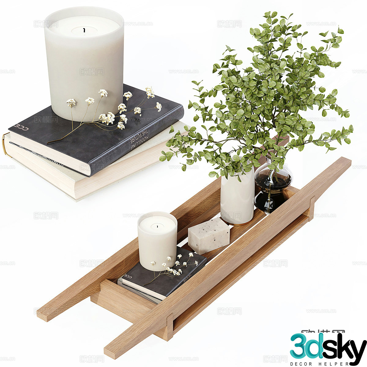 New Chinese style jewelry ornaments candle furnishings 3D model