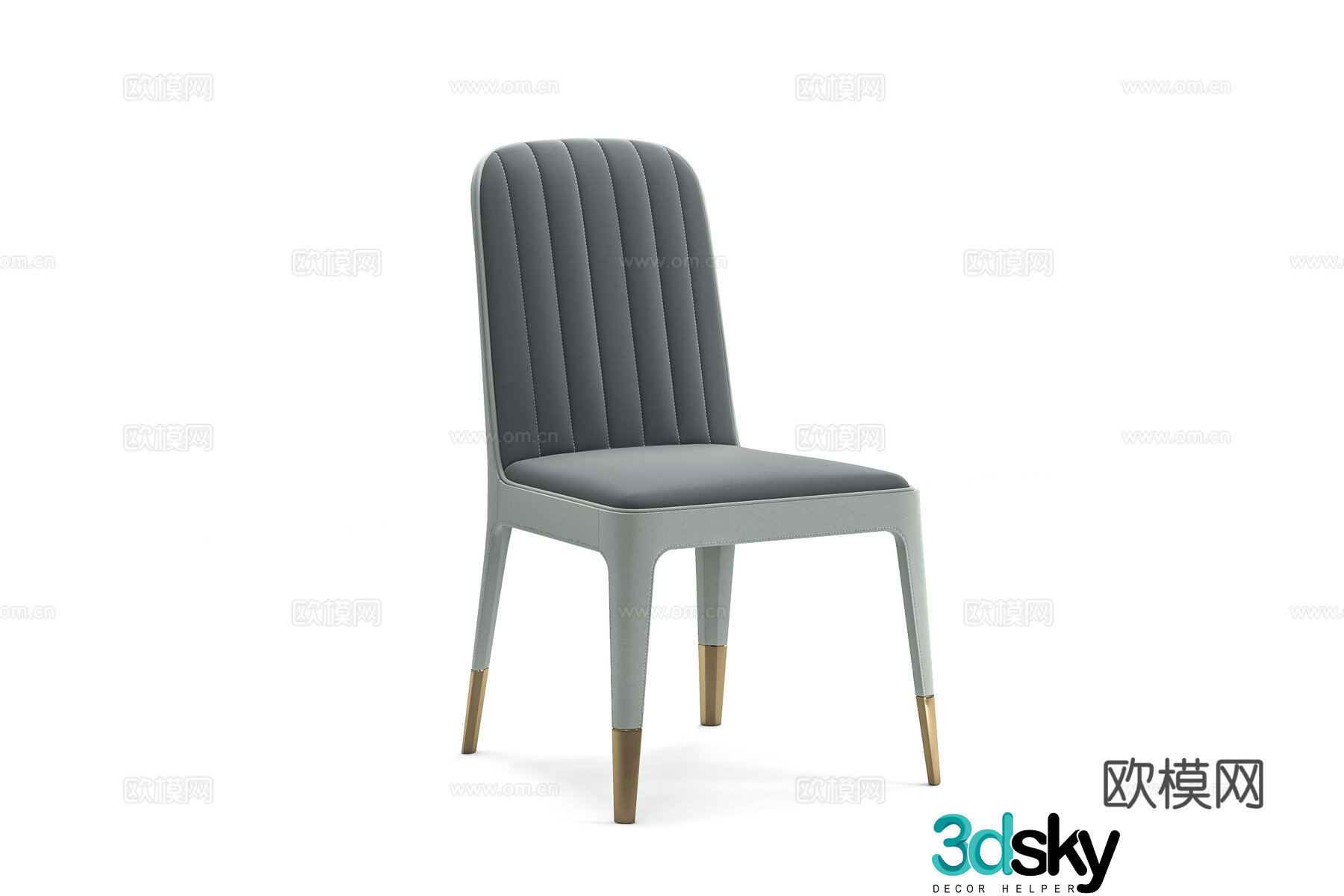 Light luxury single chair chair dining chair 3d model