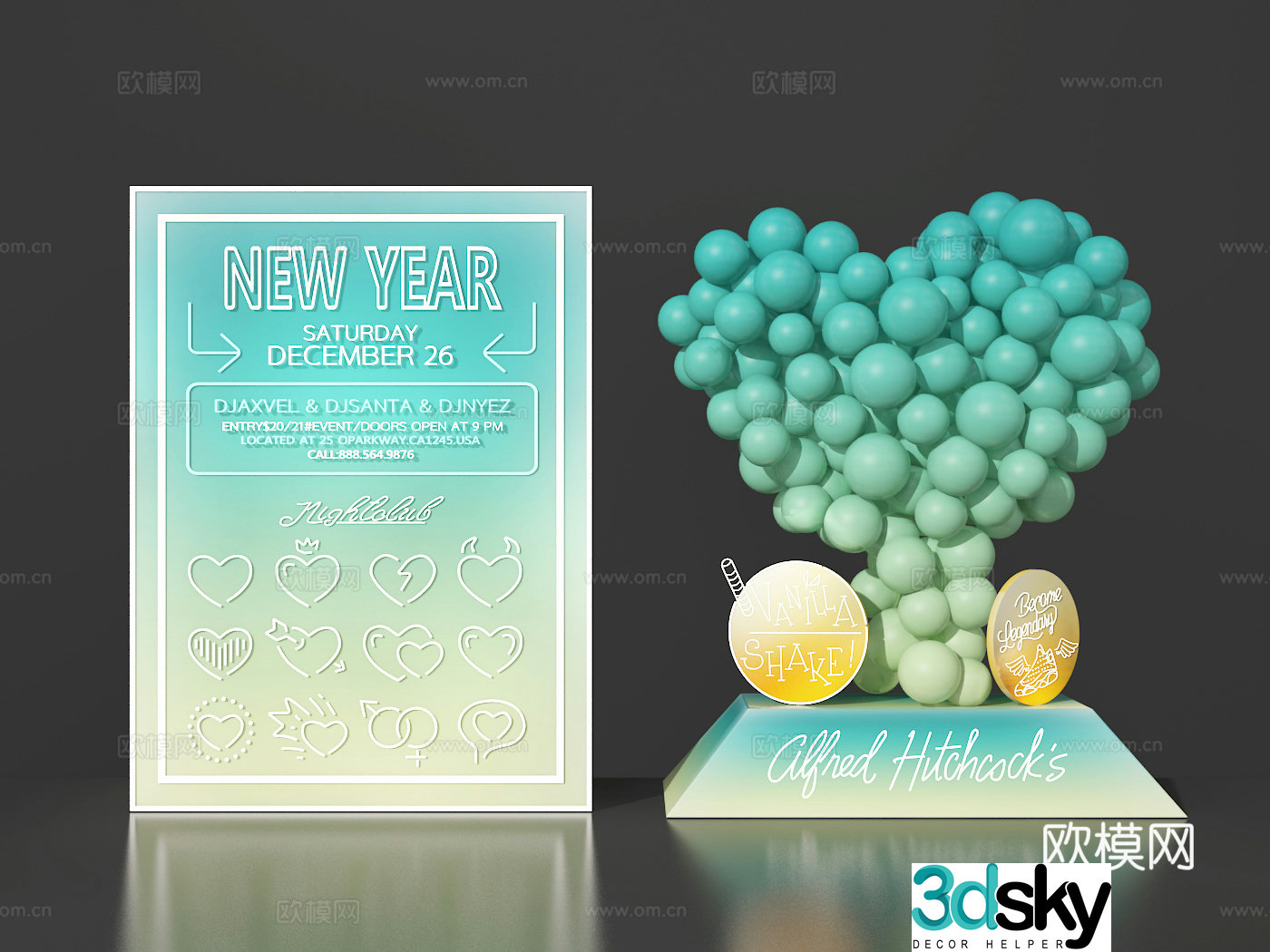 Modern balloon beauty 3d model