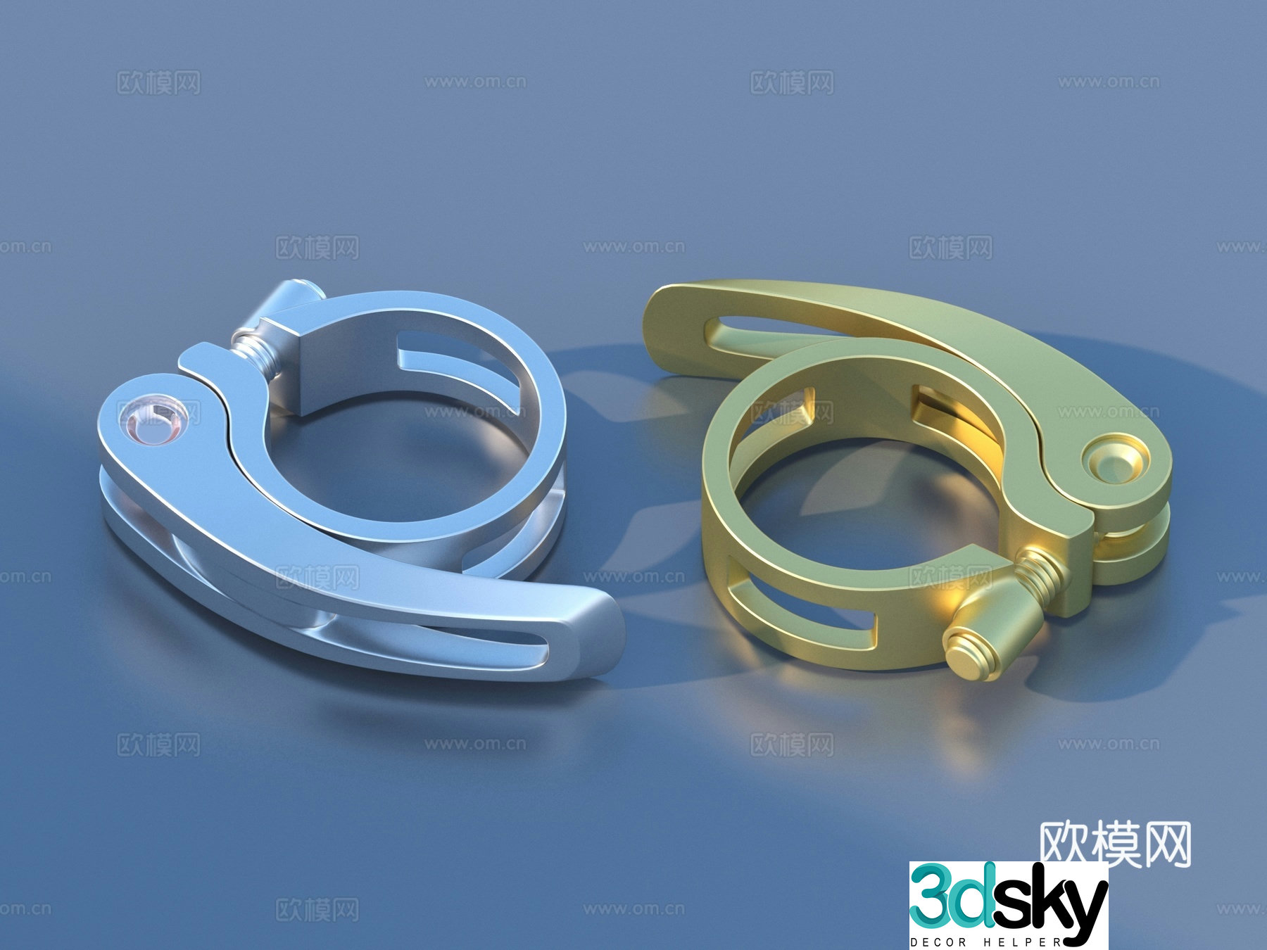 Lock safety buckle metal buckle hardware parts 3D model