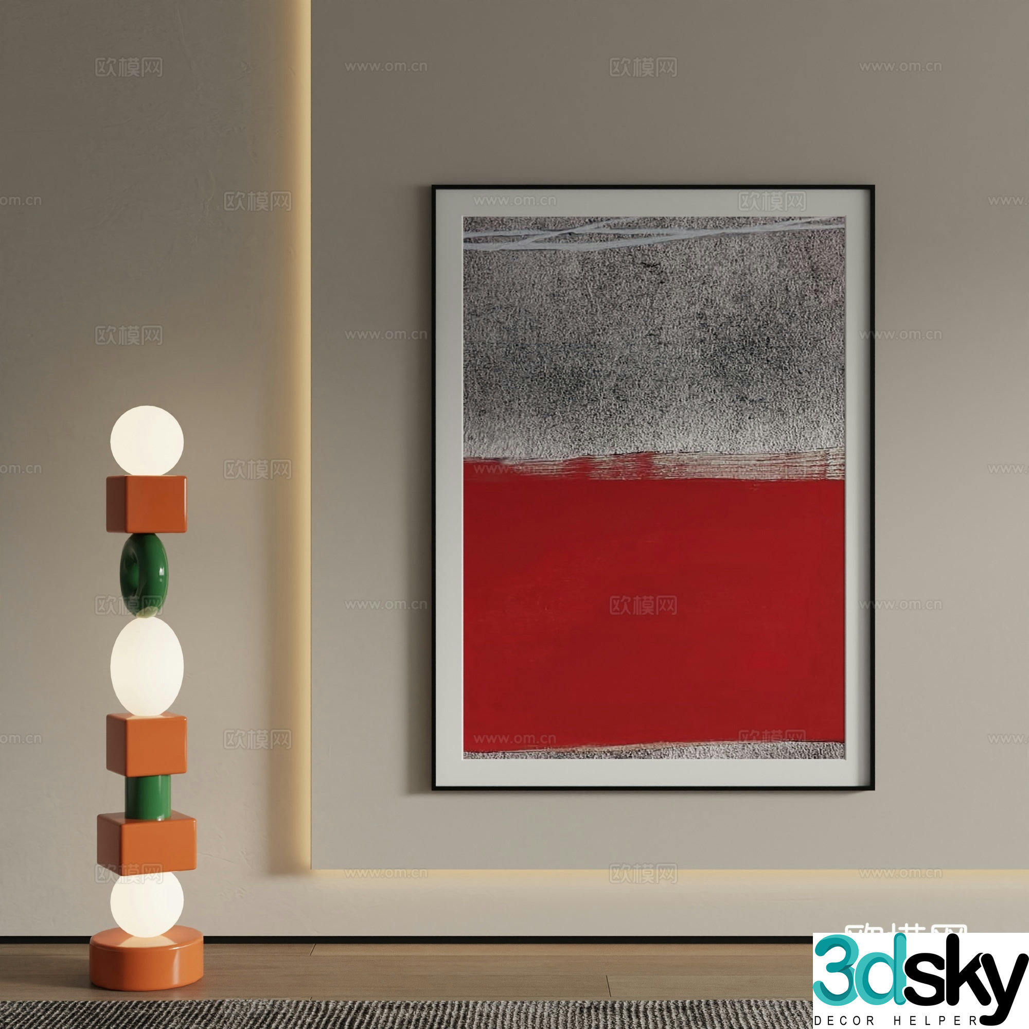 Modern decorative painting Art painting 3d model