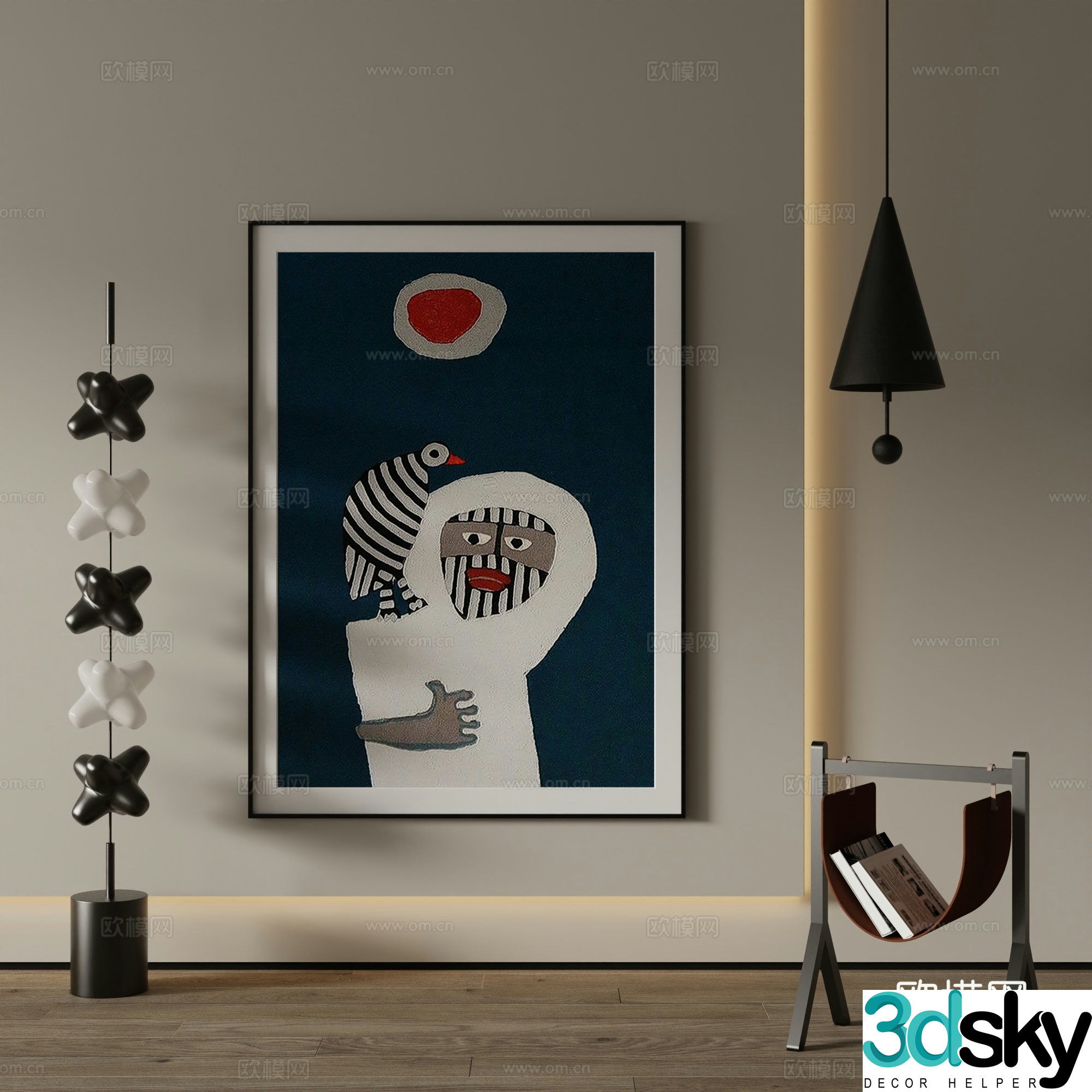 Modern Art Painting Decorative Painting 3D Model
