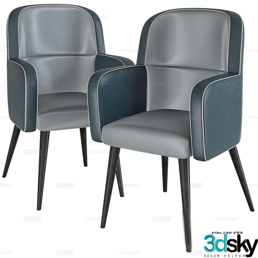 Modern chair single chair dining chair leisure chair 3d model