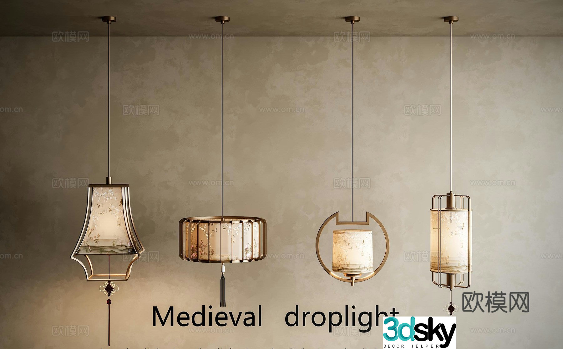 New Chinese chandelier 3D model