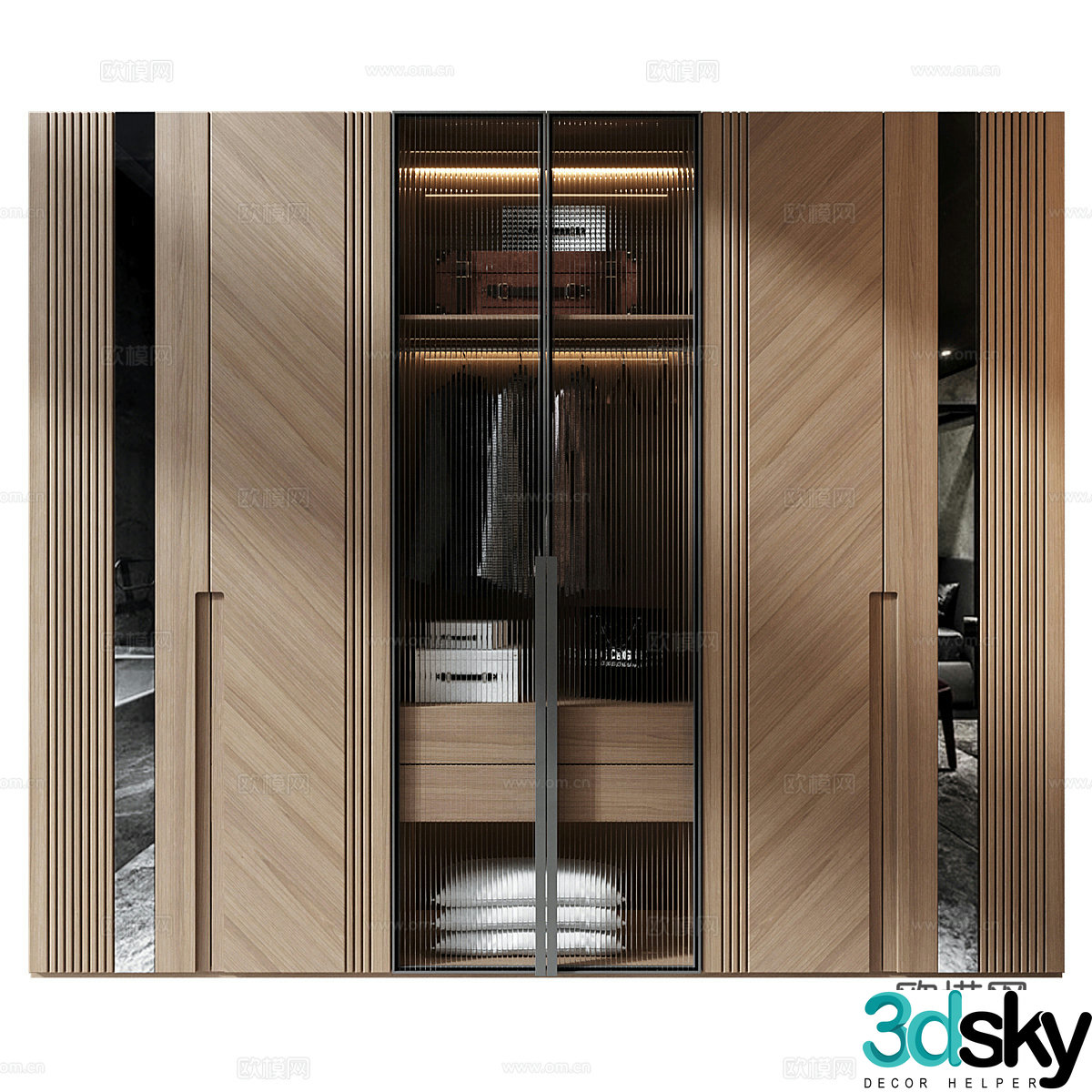 New Chinese style wardrobe 3D model