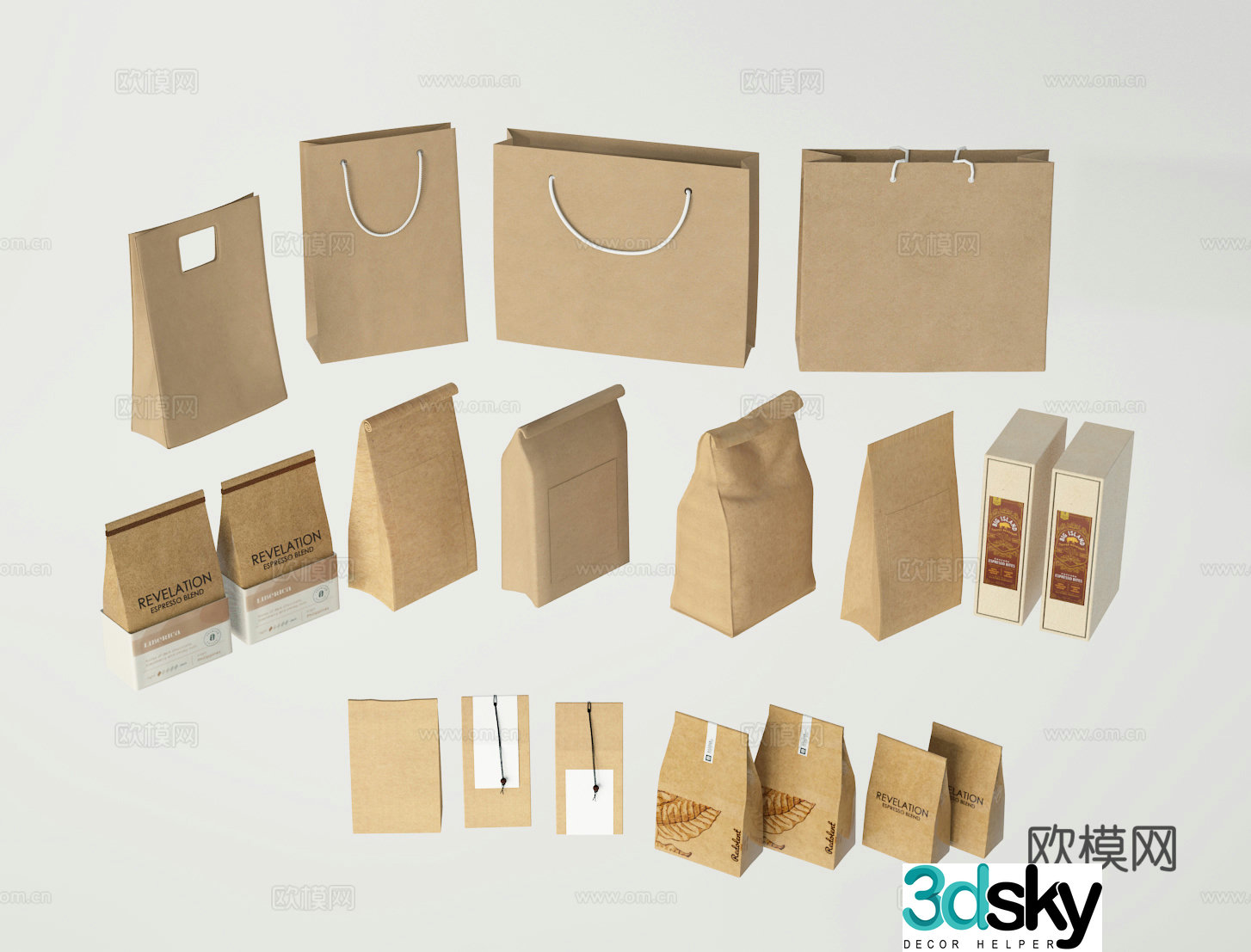 Kraft paper wrapping paper 3d model