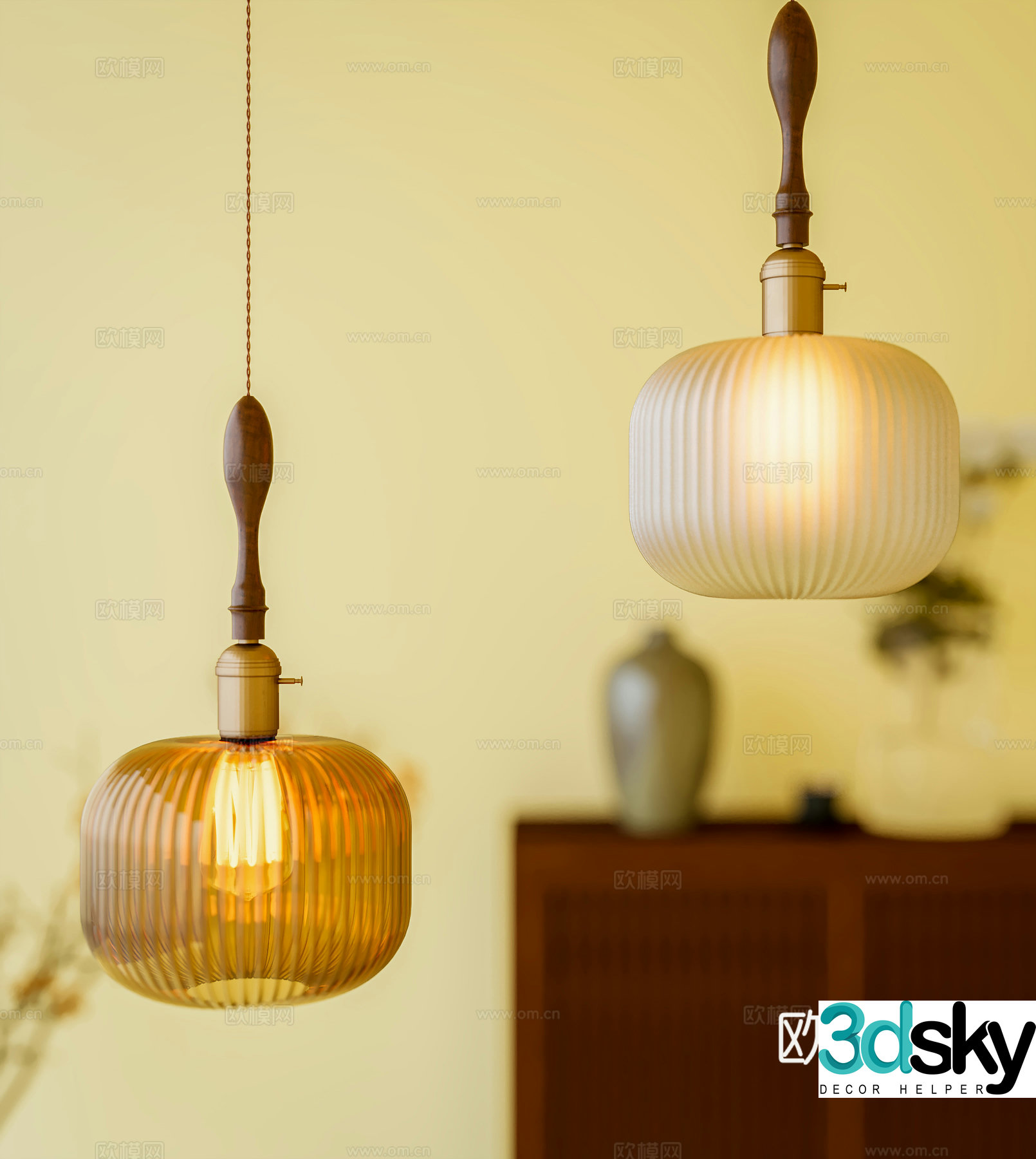 French retro chandelier decorative chandelier glass chandelier 3d model