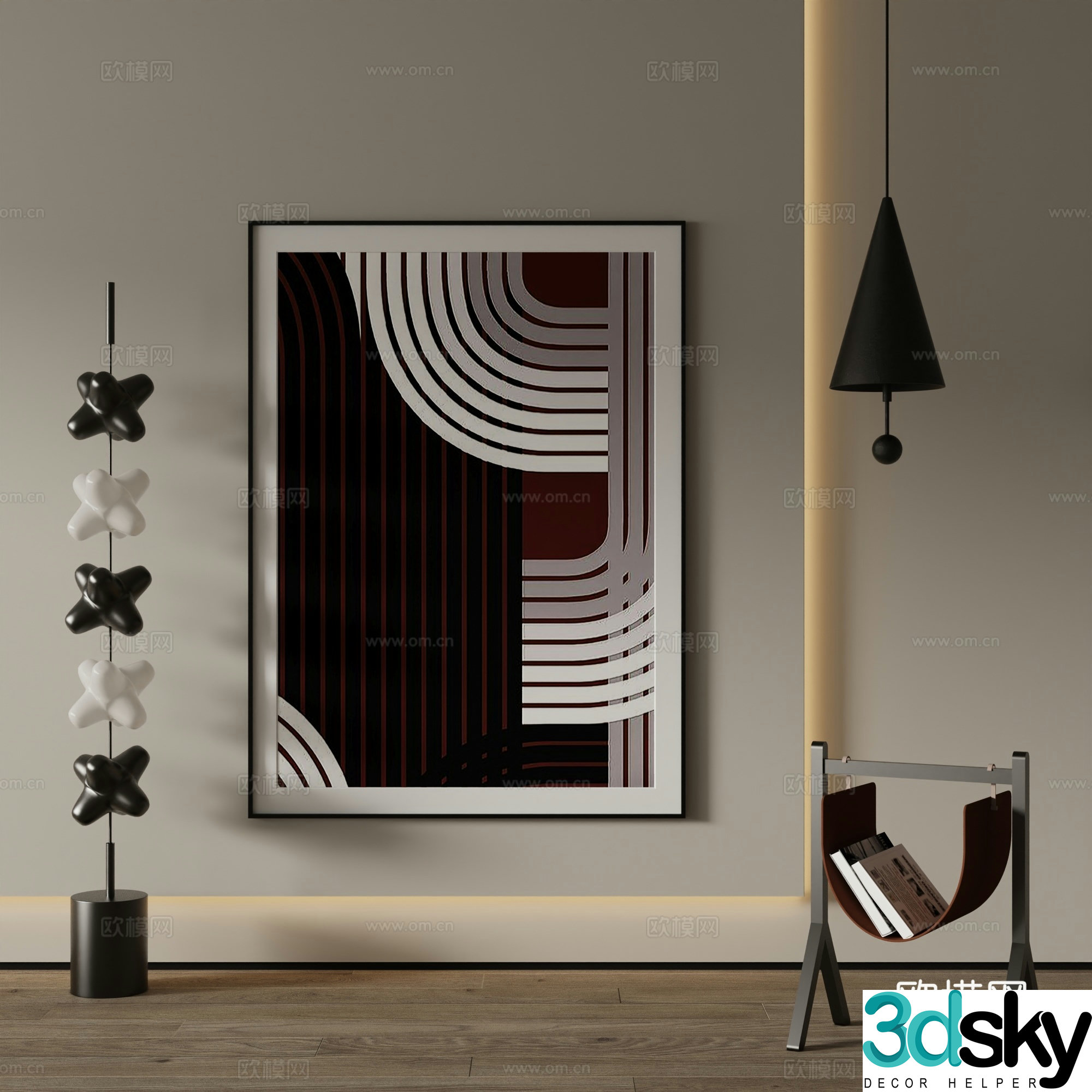Modern Art Painting Decorative Painting 3D Model