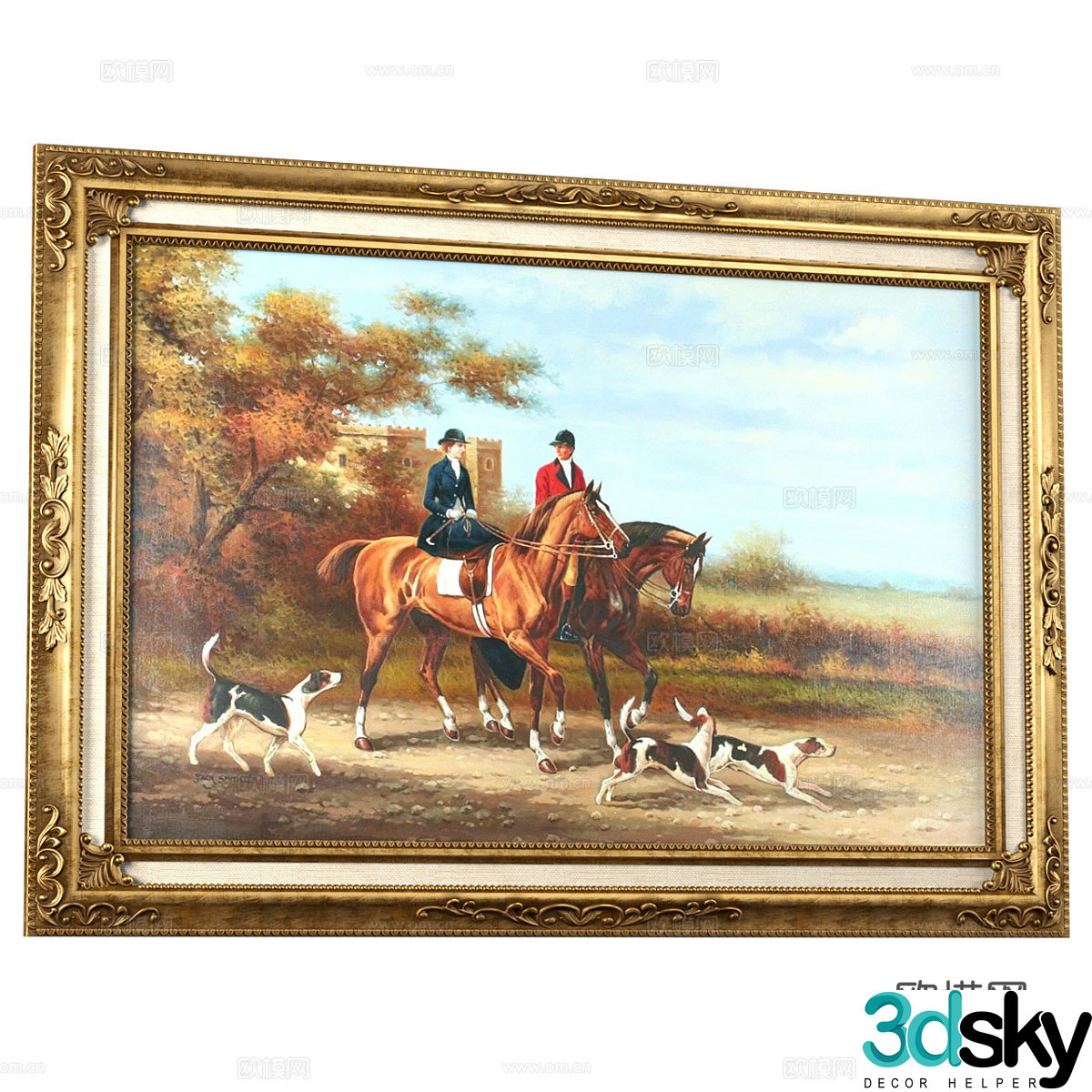 European figure painting oil painting landscape painting 3d model